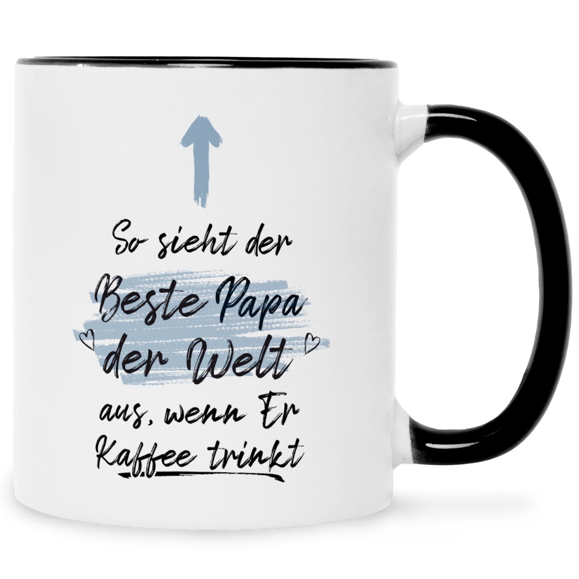 GRAVURZEILE Tasse mit Spruch - So sehen die Beste Mama & Bester Papa der Welt aus, Keramik, Papa - Farbe: Schwarz & Weiß