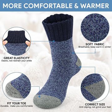 Alster Herz Thermosocken 3 Paar Warme Winter Thermosocken, Socken mit Frottee 37-44, A0514 (3-Paar) für Damen Herren, hält sehr warm