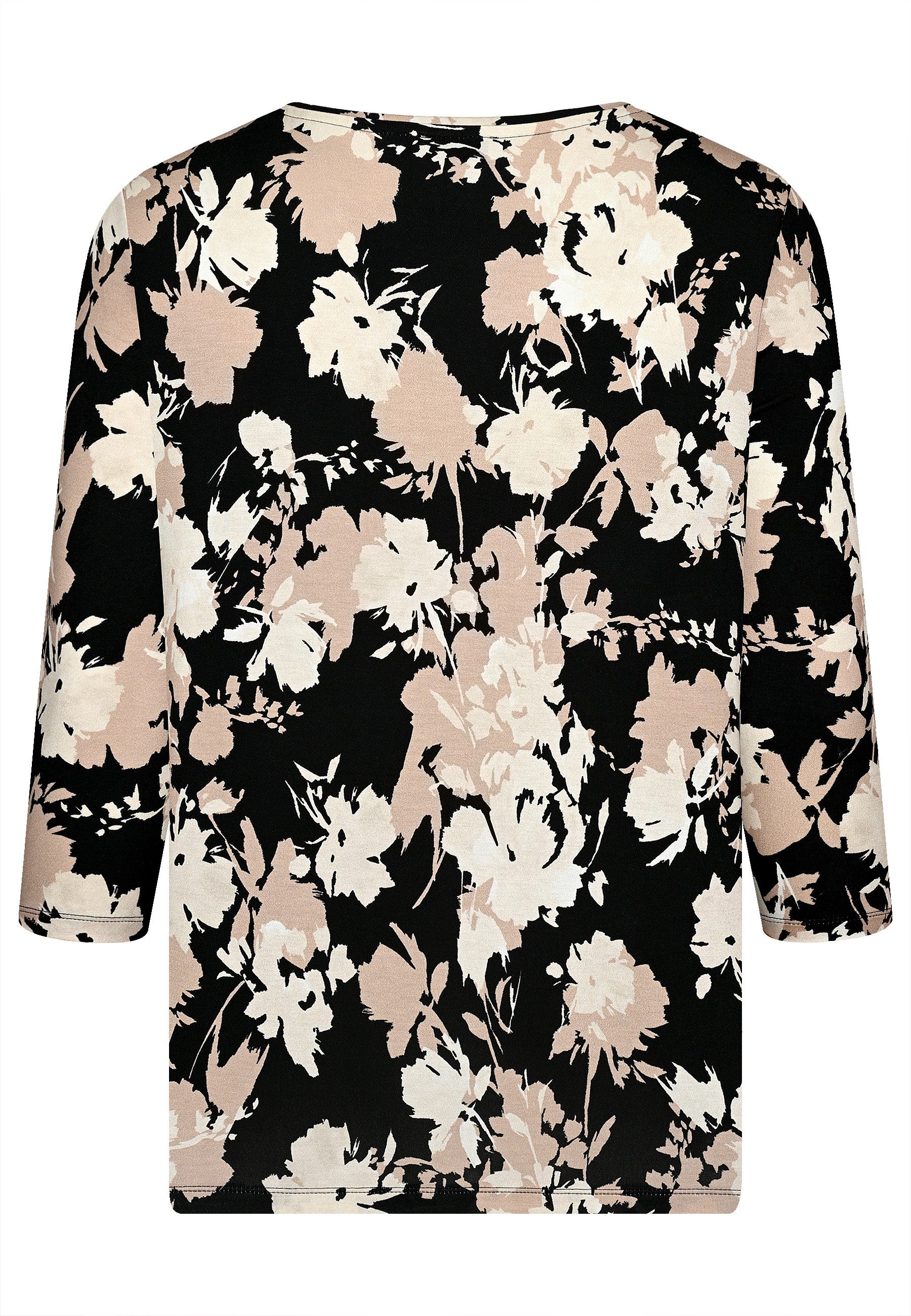 elanza T-Shirt Shirt mit Blumen-Print in Sand/Schwarz (1-tlg) günstig online kaufen
