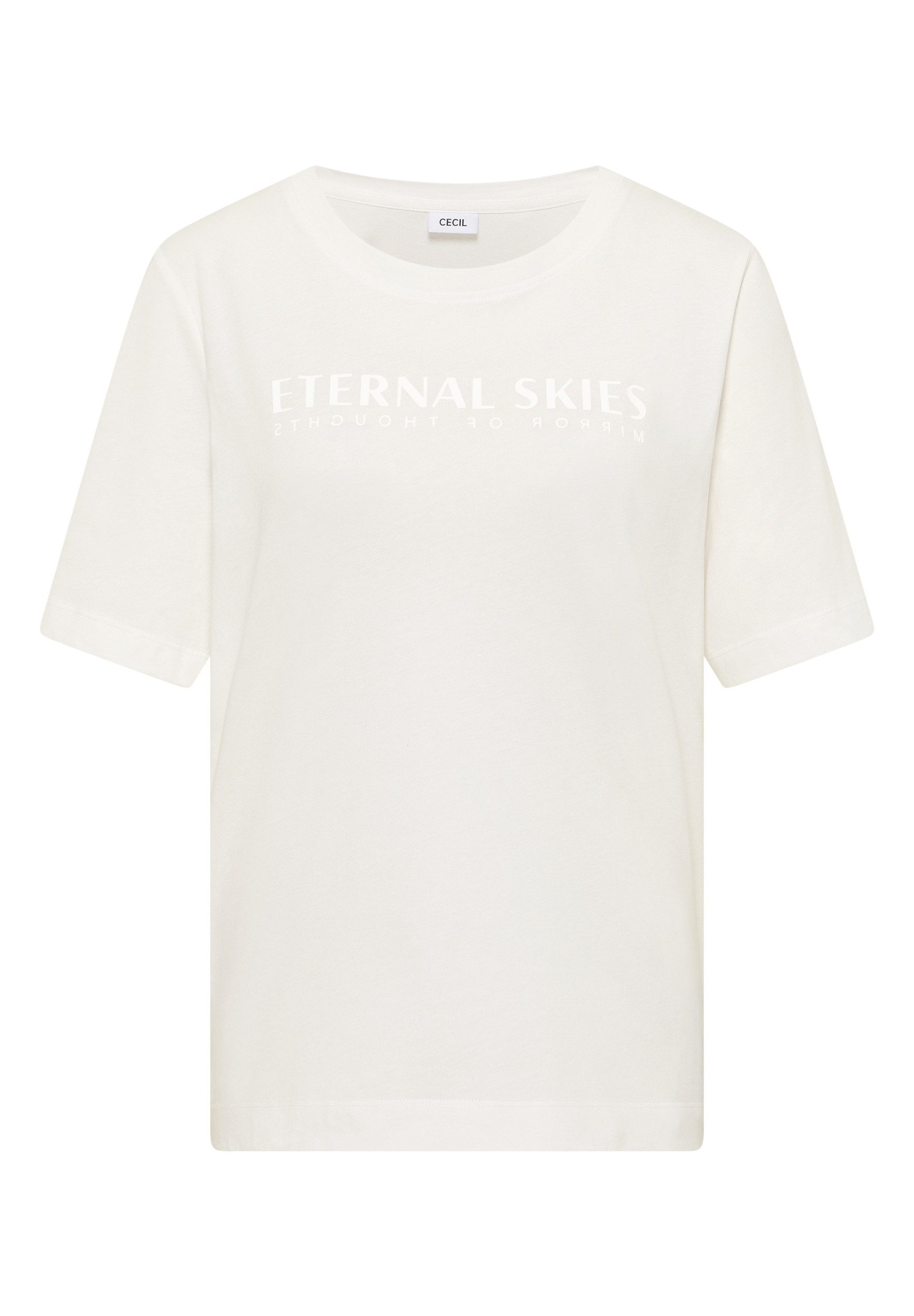 CECIL Kurzarmshirt - Basic Kurzarmshirt mit Wording Print günstig online kaufen