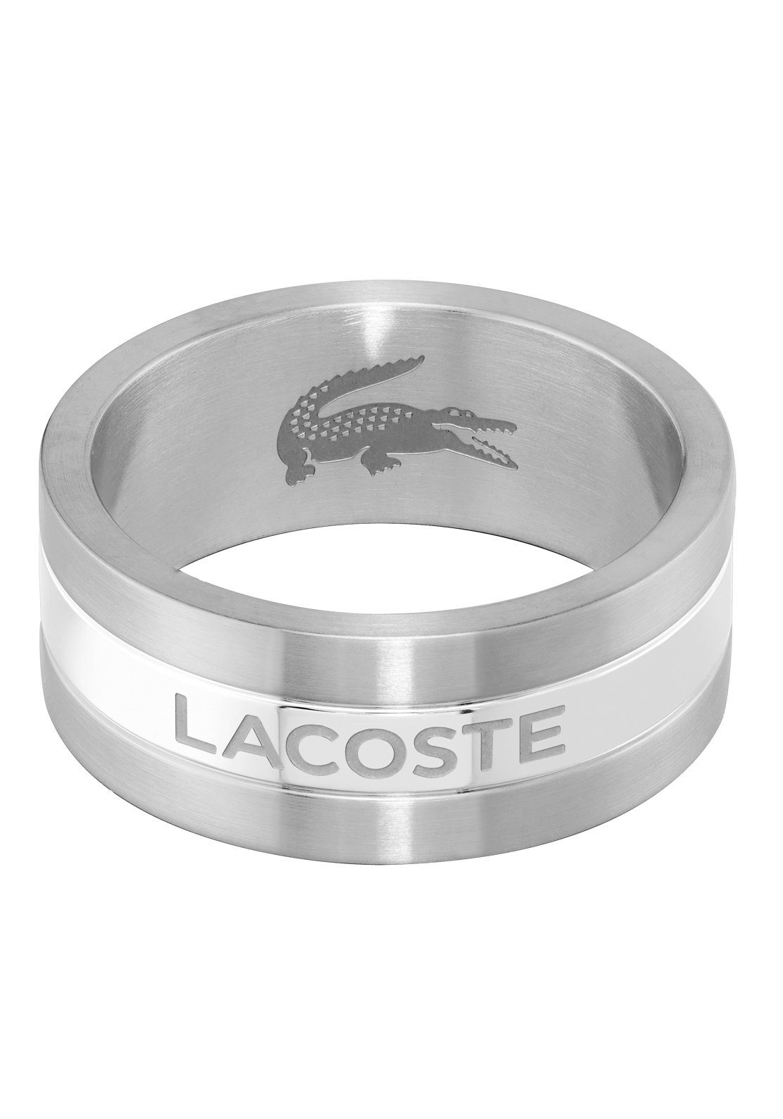 Lacoste Fingerring Schmuck Edelstahl Herrenring ADVENTURER, mit Lacoste Krokodil - zu Hoodie, Shirt, Polo, Jeans, Jacke, Sneaker! edelstahlfarben | Fingerringe