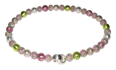 Mugello Perlenkette Murano Kette La Vie en Rose Sterlingsilber Geschenk, handgearbeitetes Muranoglas aus Italien