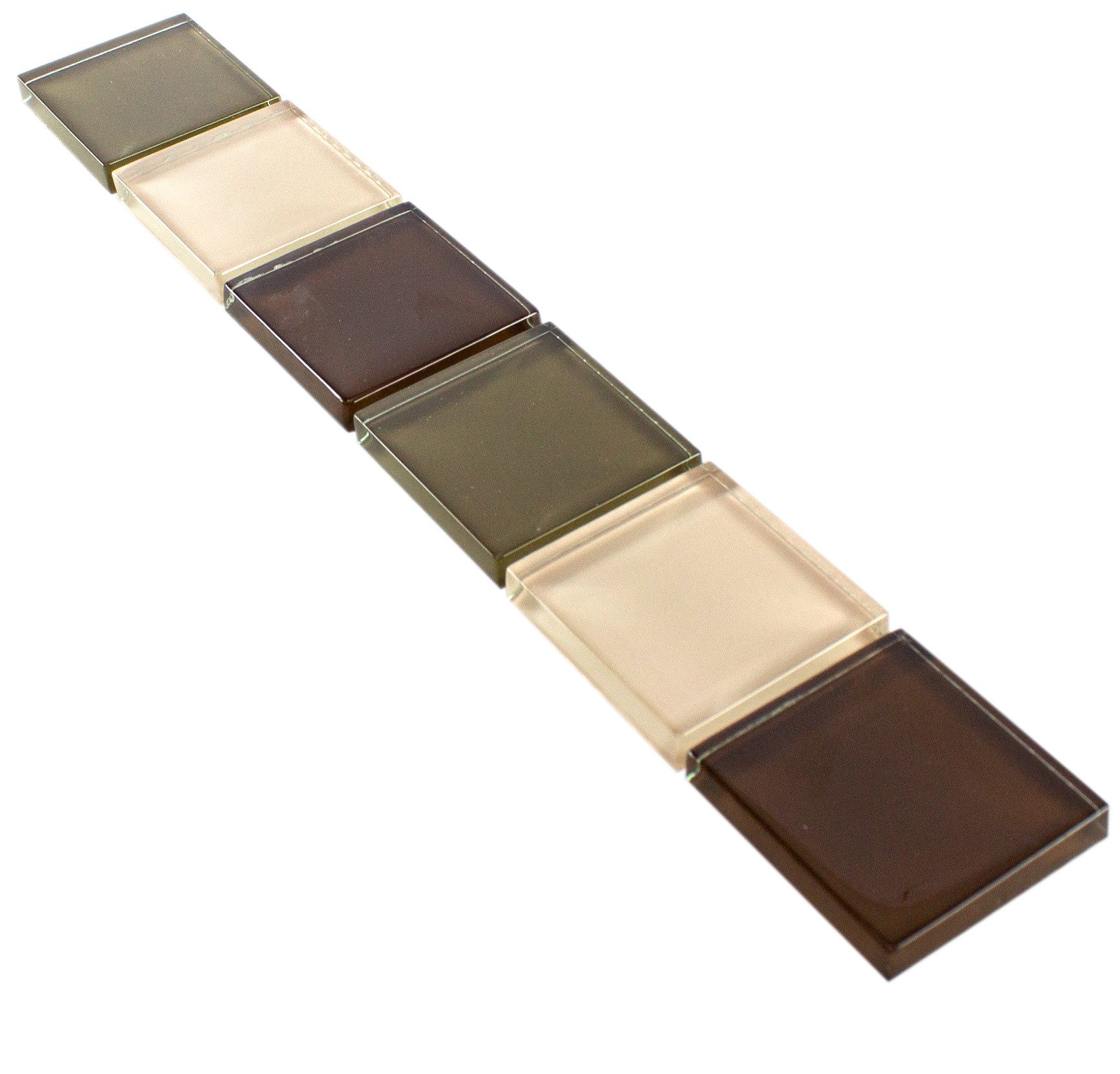 Mosafil Mosaikfliesen Glas Fliesen Bordüre Exira, Glas 30.000x4.800, beige-braun, Verlegefertig auf ein Netz geklebt - Frostsicher - Wasserfest