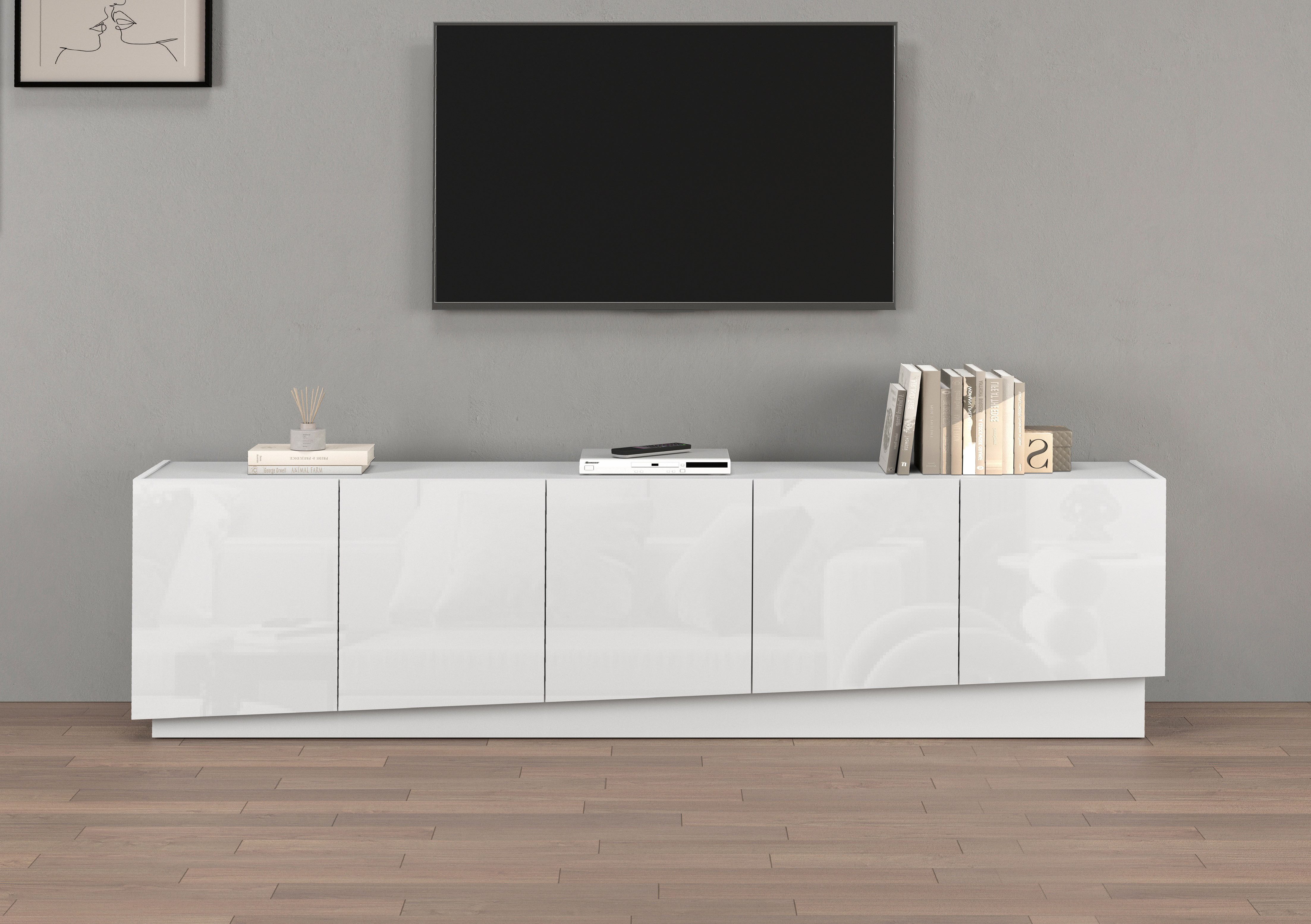 INOSIGN Lowboard VELA, Höhe 60 cm, Breite 225 cm,Design mit schrägen Türen günstig online kaufen