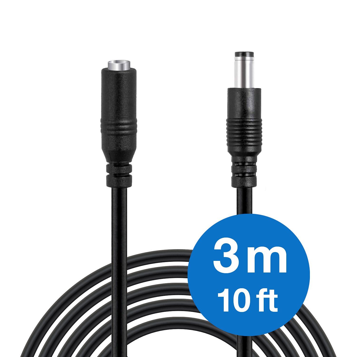 Wicked Chili 3m / 10m DC Verlängerung Universal (2,1 x 5,5 mm) Verlängerungskabel, Hohlstecker , Hohlsteckerbuchse (300 cm), DC-Verlängerungskabel für CCTV-Sich – Bild 2 von 5