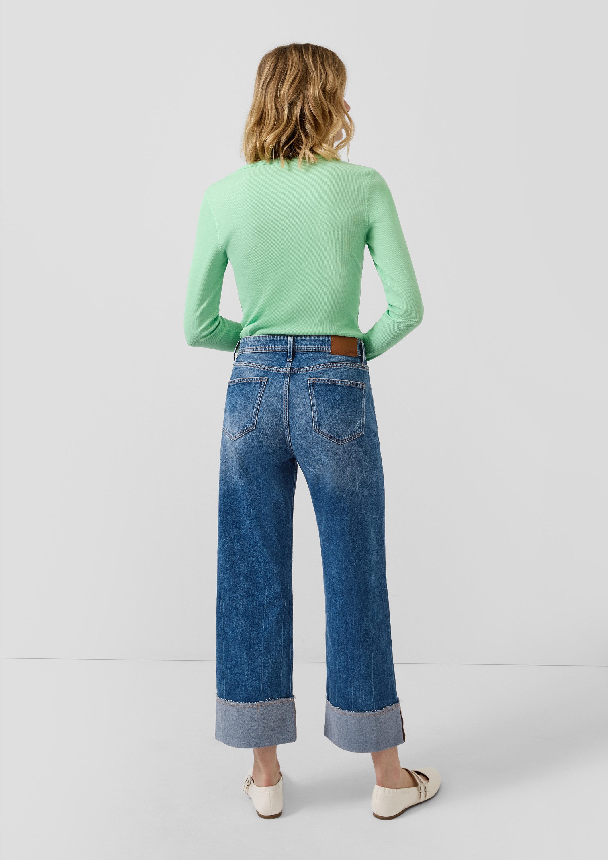 s.Oliver Weite Jeans Jeans-Hose SURI Cropped Jeans Suri / Regular Fit / Mid Rise / Wide Leg