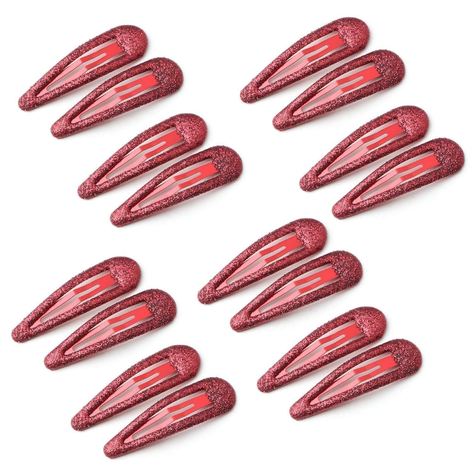 Haarclip Haarspangen Mädchen bunte Glitzer Pailletten Haarclips 16 Rot *16