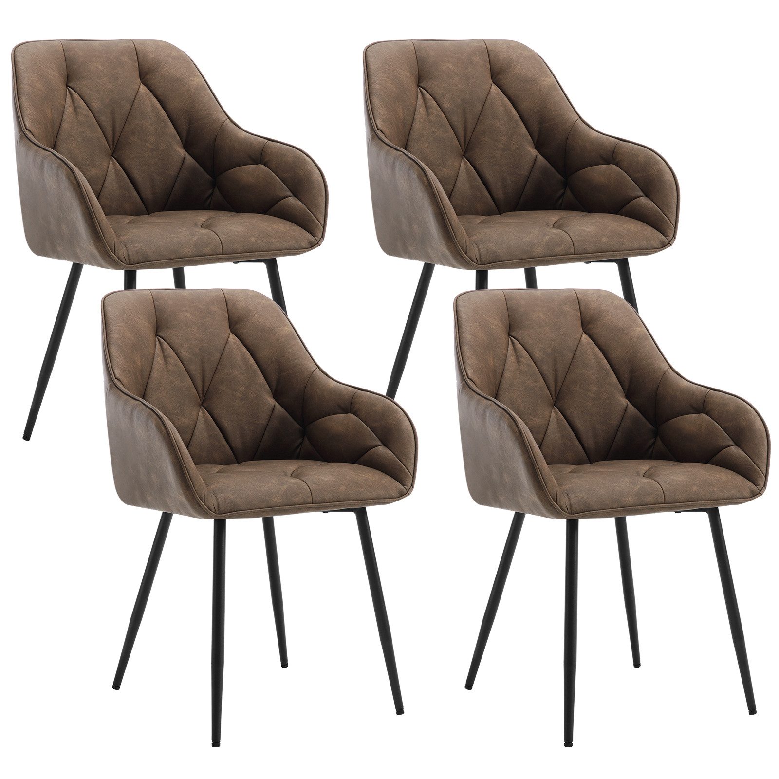 Woltu 4-Fußstuhl (Set, 4 St), Esszimmerstühle ergonomischer aus Kunstleder günstig online kaufen