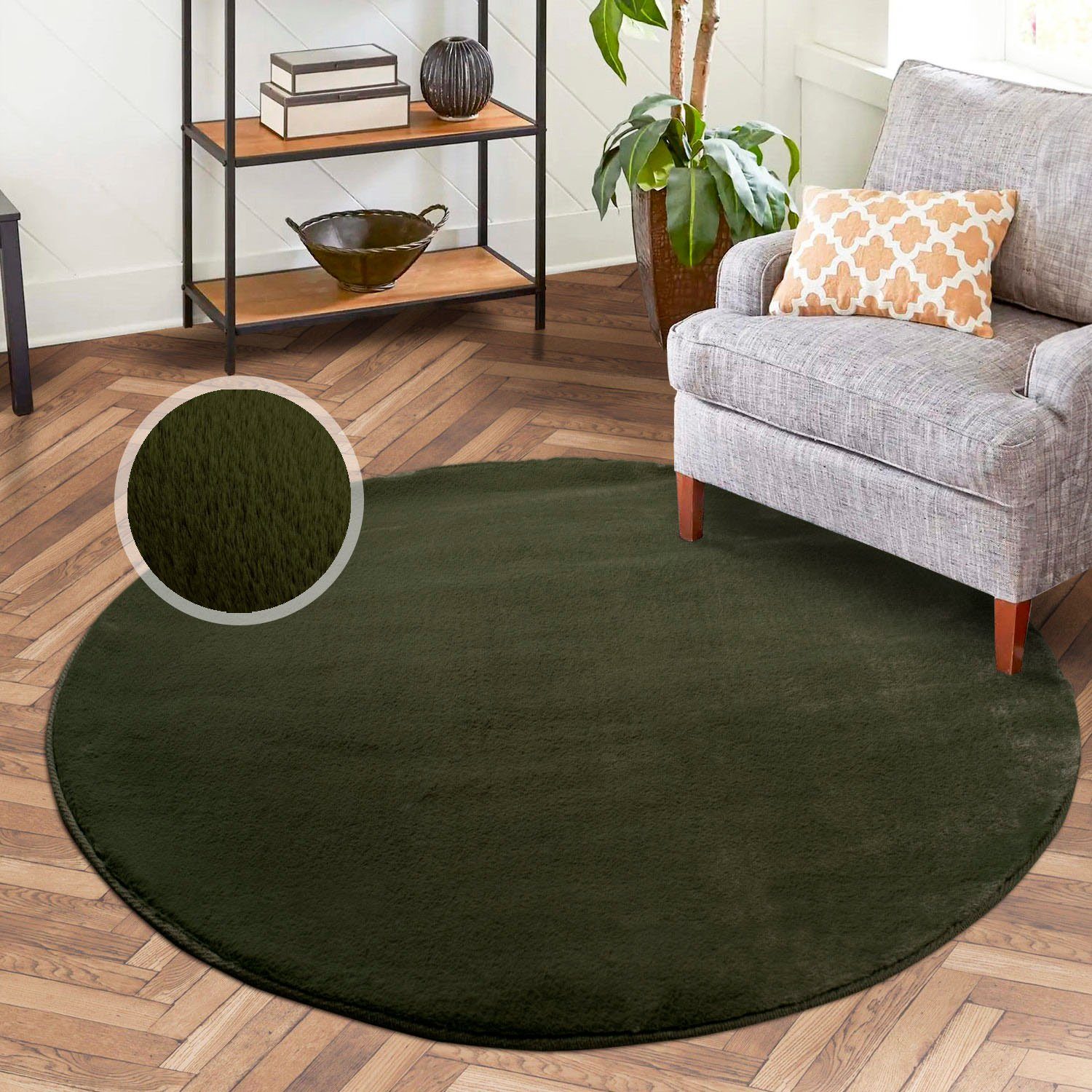 Carpet City Hochflor-Teppich TOPIA400, rund, Höhe: günstig online kaufen