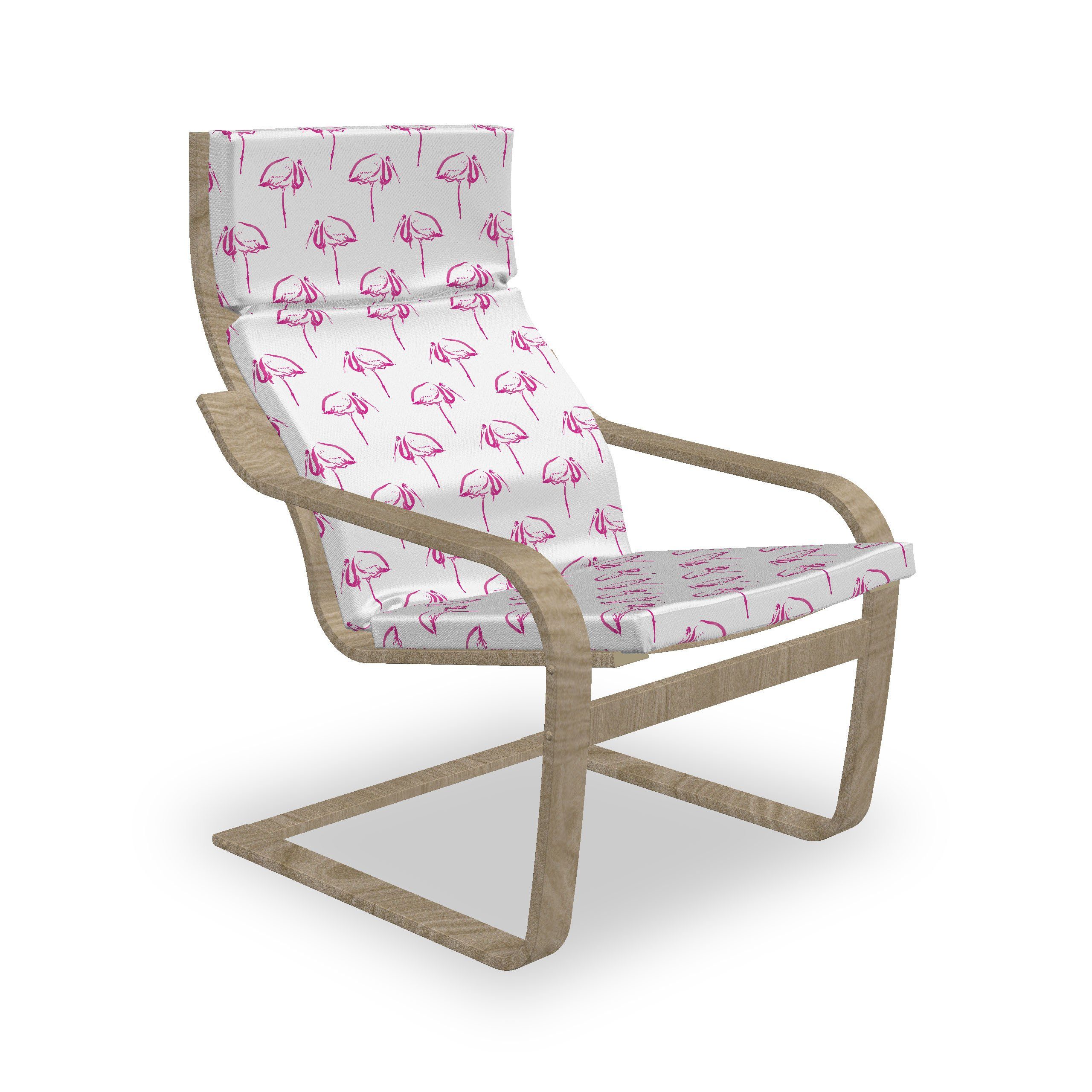 mit Vögel Abakuhaus Reißverschluss, und Skizzieren Hand Hakenschlaufe Sitzkissen Stuhlkissen Flamingo gezeichnet Stuhlkissen mit