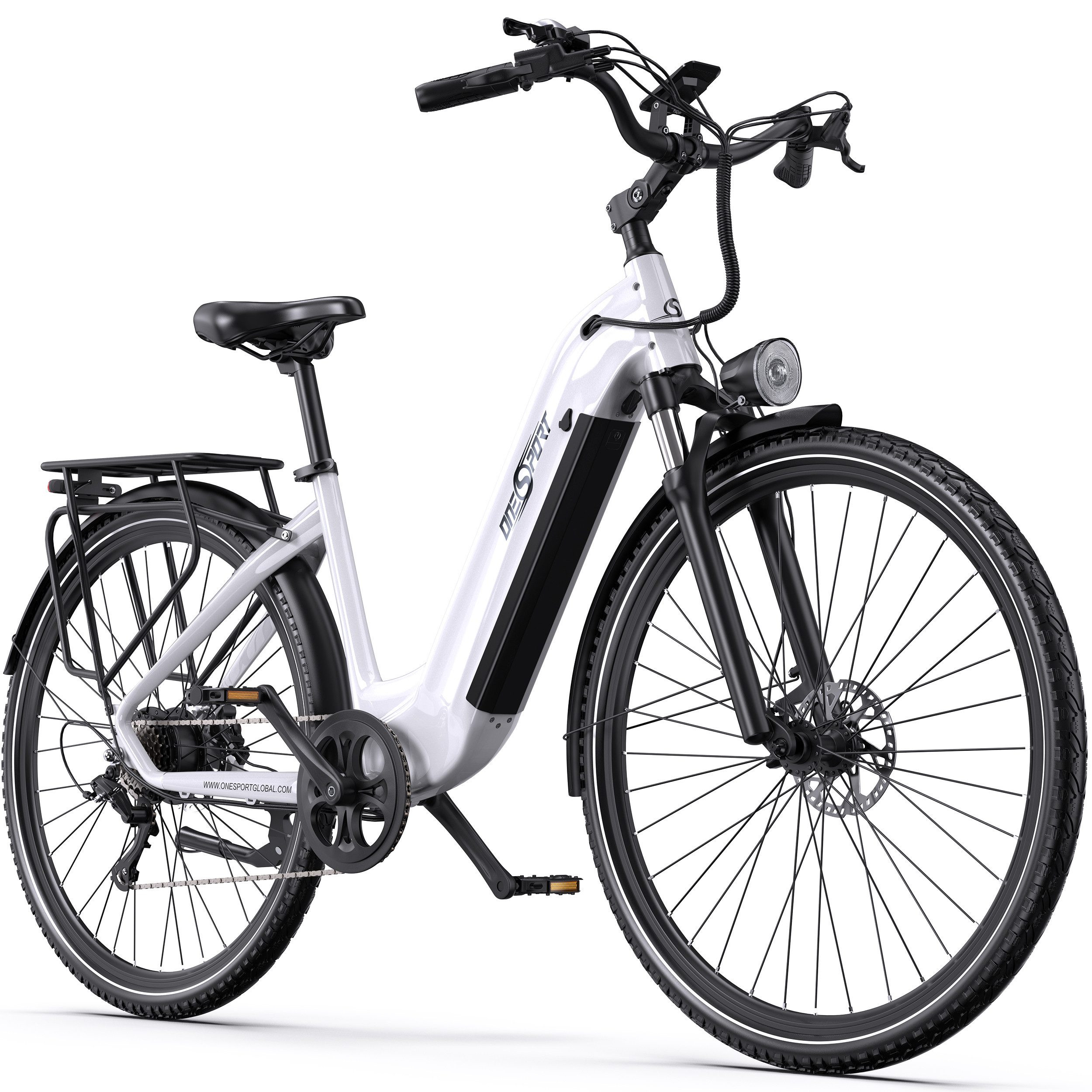 Onesport E-Bike Cityrad OT05pro 36V 810WH 22.5AH damen u. herren Elektrofahrrad 700C*50C, 7 Gang SHIMANO, Kettenschaltung, Heckmotor, 810 Wh, (mit Schutzbleche), Cityrad 7 Gang Shimano, hydraulischen Scheibenbremse, Kettenschaltung