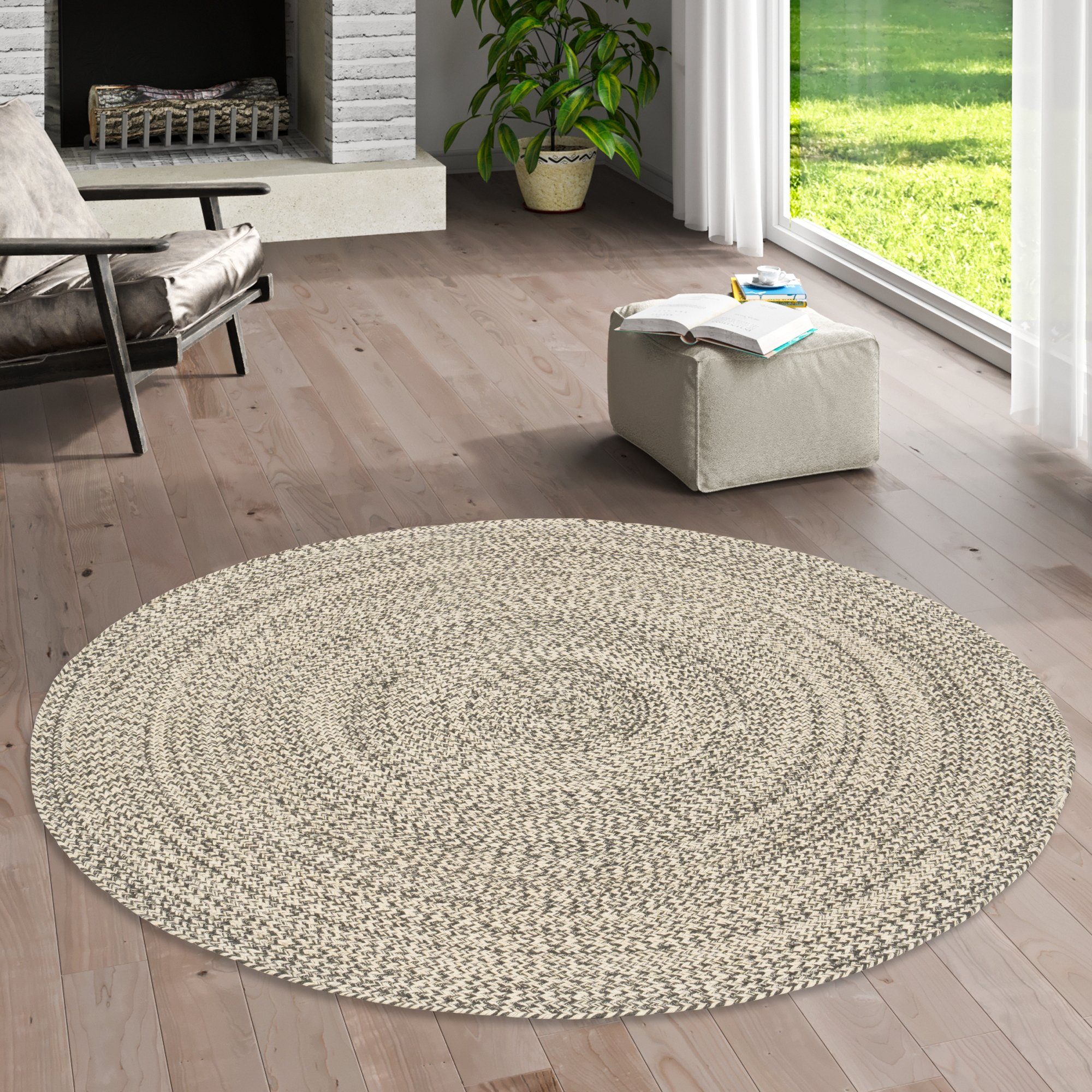 Sisalteppich Naturfaser Teppich Handgefertigt Jute Kaya Rund, Pergamon, Rund, Höhe: 8 mm