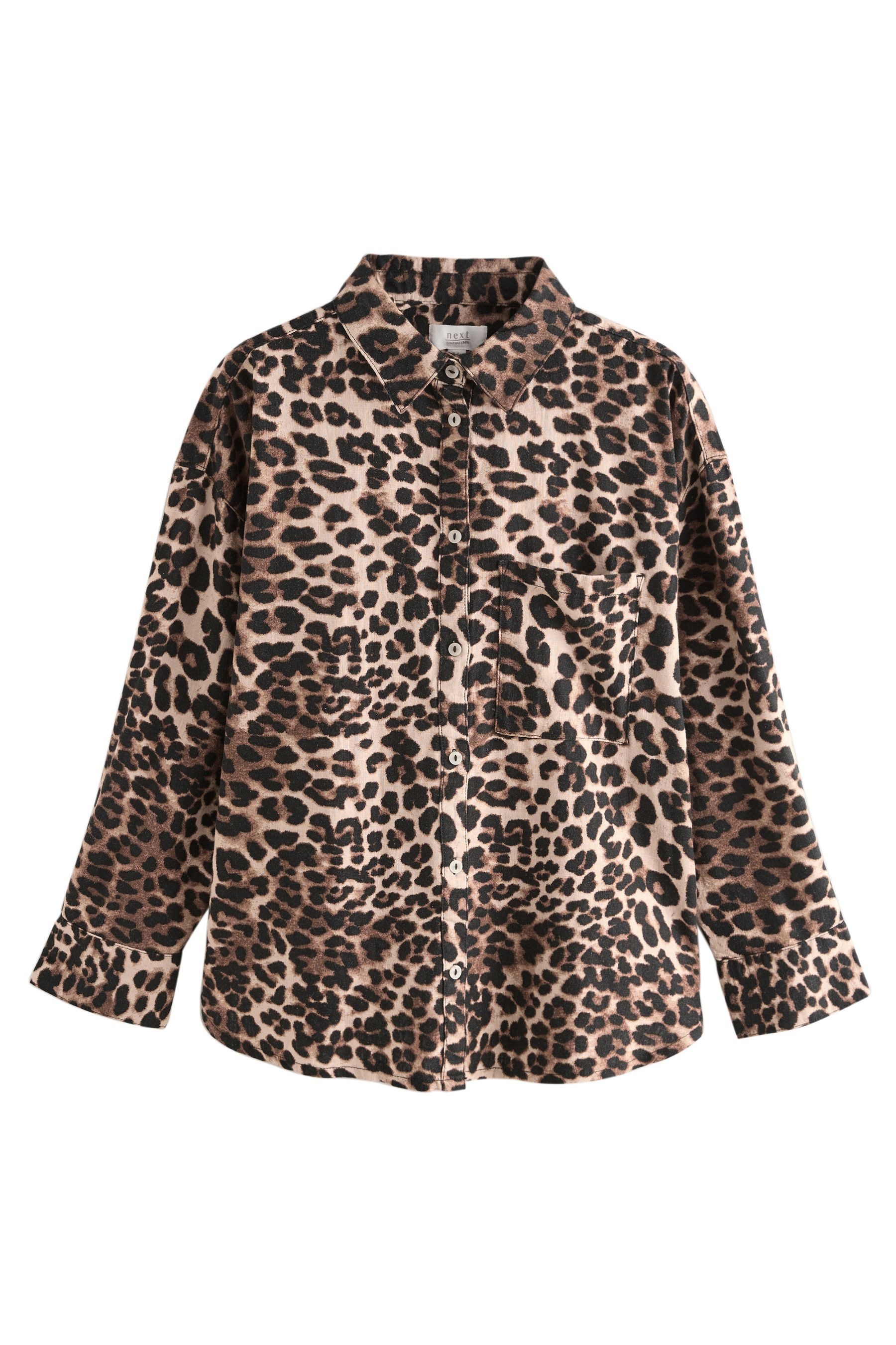 Next Langarmbluse Oversized Hemd aus Leinengemisch günstig online kaufen