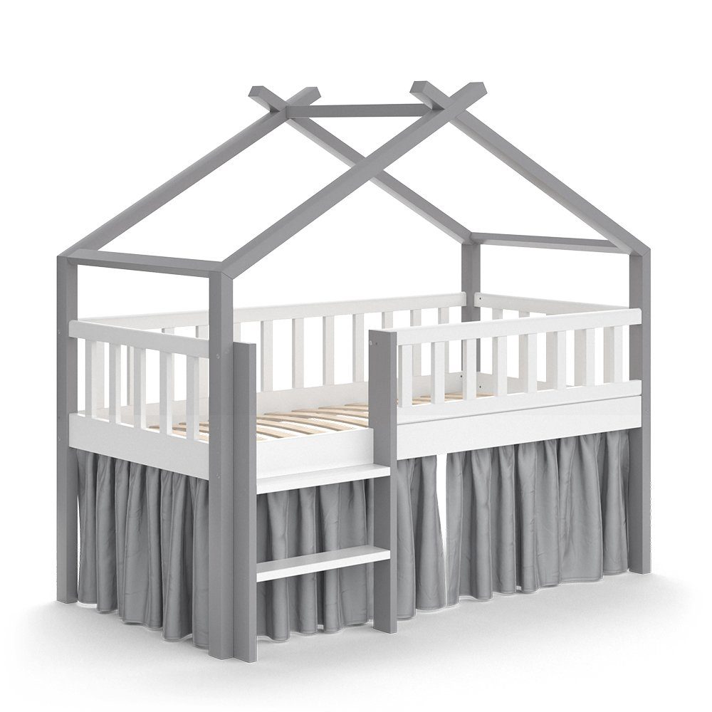 Hausbett Adis, Grau/Weiß, 80x160 cm