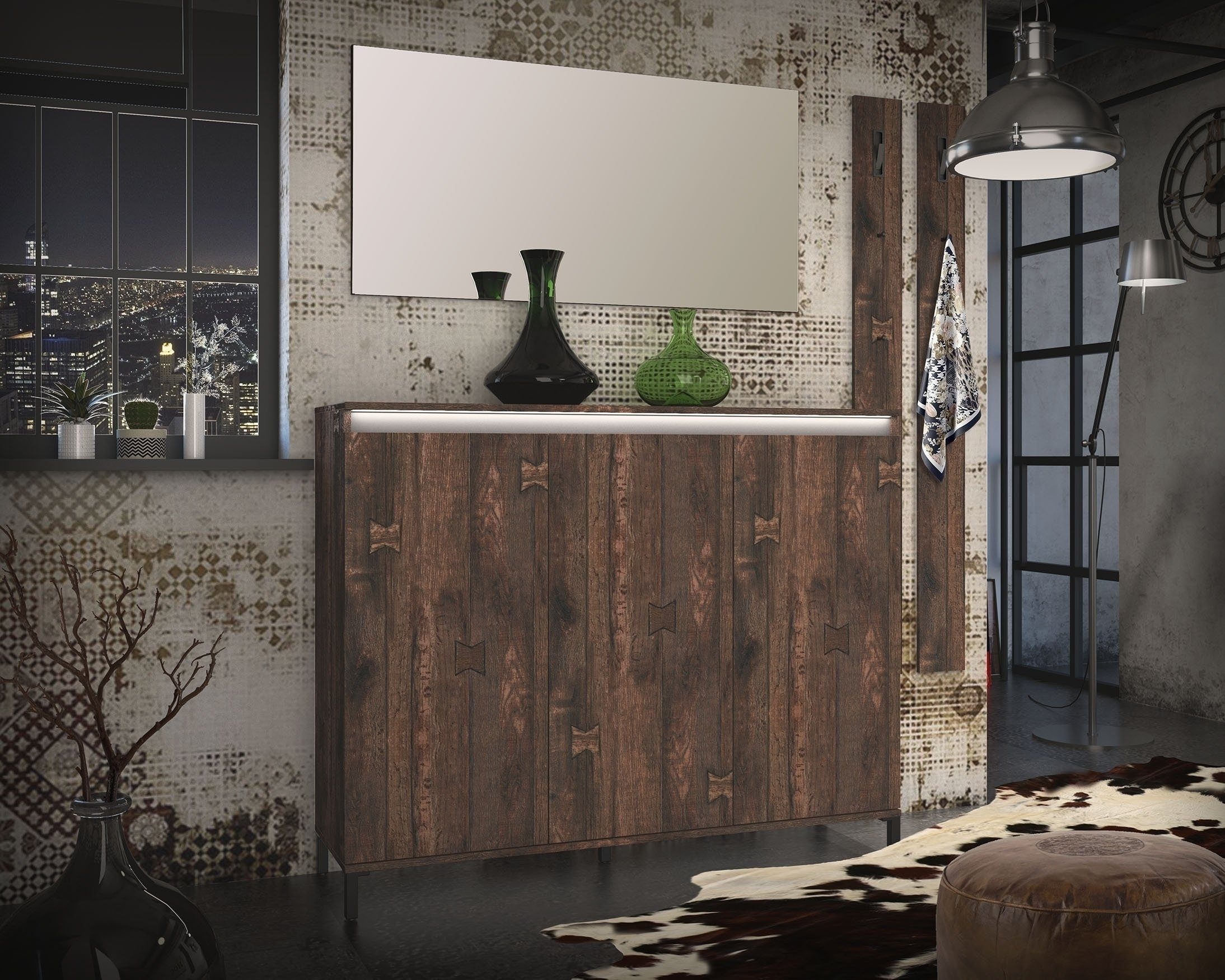 freiraum Wandspiegel GENIO industrial, in Eiche - 120x65x2 (BxHxT) – Bild 3 von 4