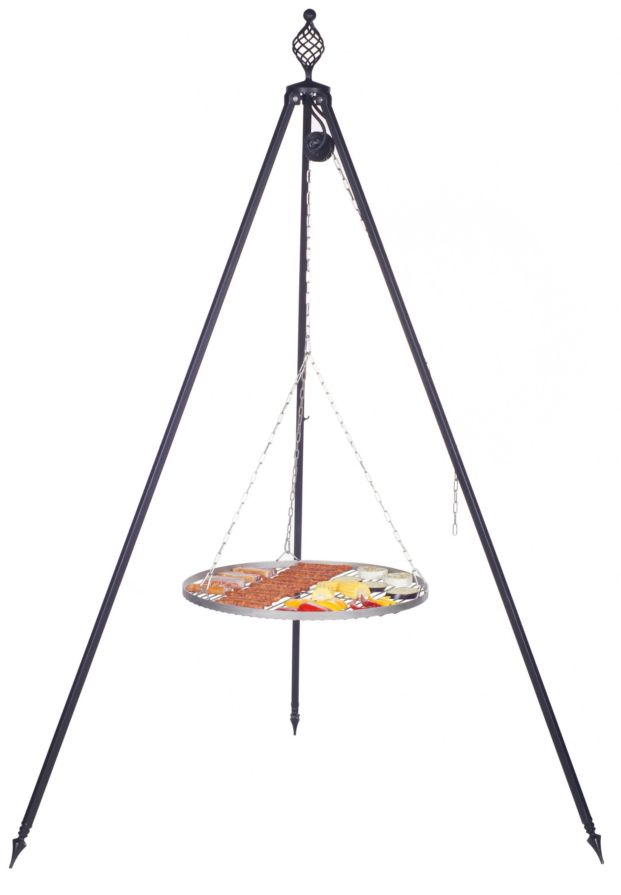 Farmcook Holzkohlegrill Dreibein Schwenkgrill Oskar Ø 70 cm, 1 Stück, Grillrost aus Edelstahl V2a