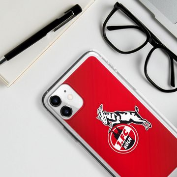 DeinDesign Handyhülle 1. FC Köln Offizielles Lizenzprodukt EffZeh 1. FC Köln rot, Apple iPhone 11 Silikon Hülle Bumper Case Handy Schutzhülle