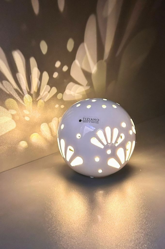 TIZIANO - DESIGN & EMOTIONS Dekofigur Lichtkugel Volano LED creme-weiß