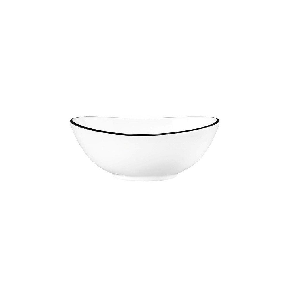 Seltmann Weiden Schale Modern Life "Black Line" Bowl oval 12 cm, Porzellan, (1 Bowl 12 cm)