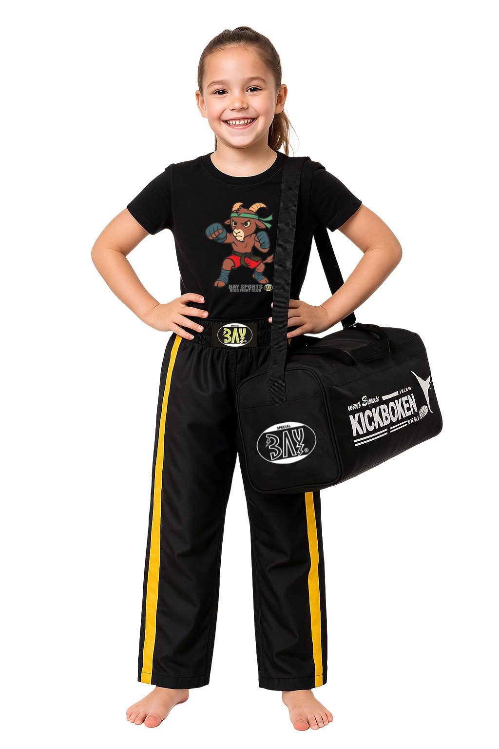 BAY-Sports T-Shirt Steinbock Fight Club Kickboxen Boxen MMA Thaiboxen Muay Thai Karate (Stück) K.O. Goat - Der Steinbock ist los! hochwertiger Print