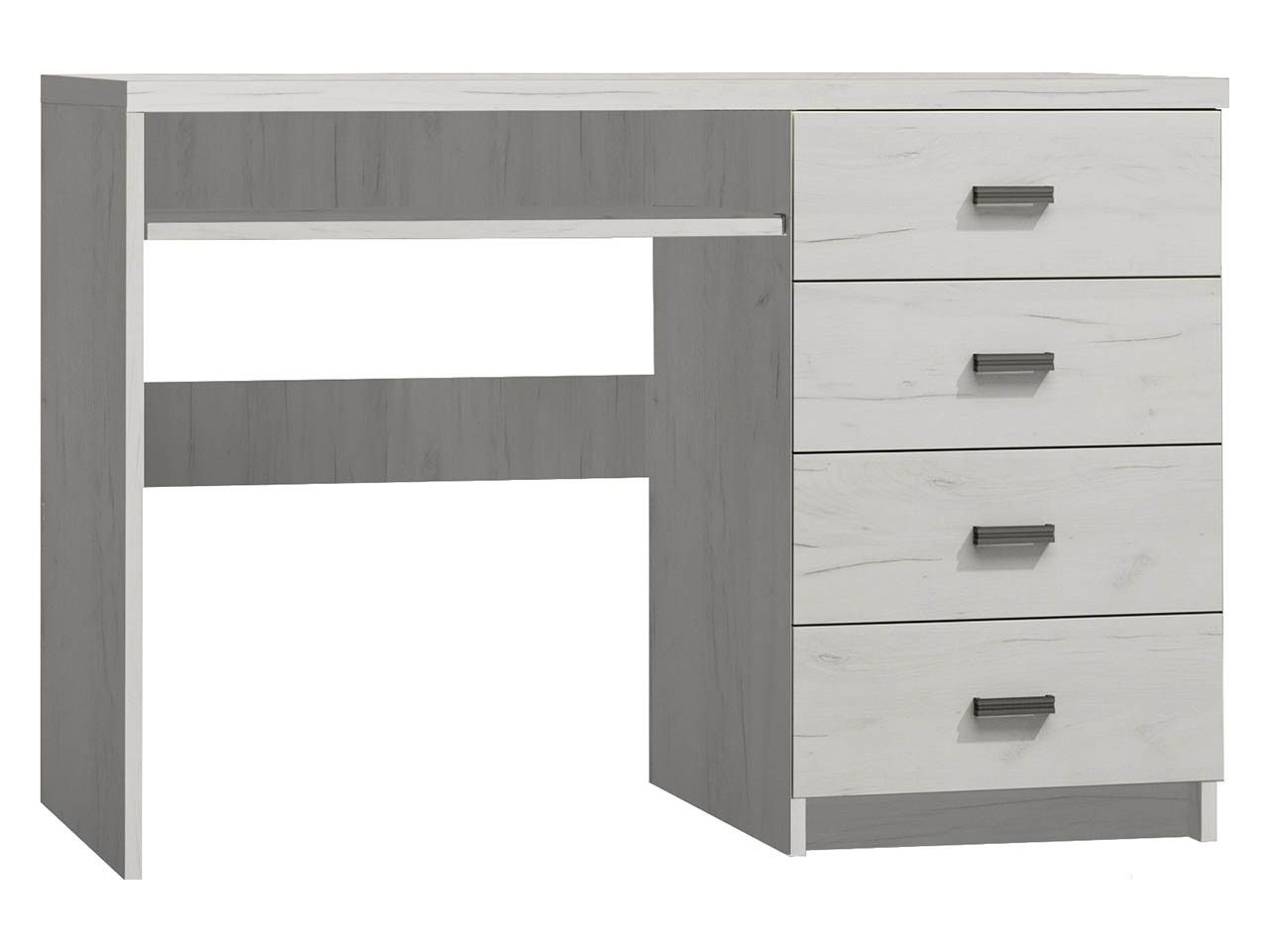 MIRJAN24 Schreibtisch Indianapolis I16 (4 Schubladen), Metall Griffe