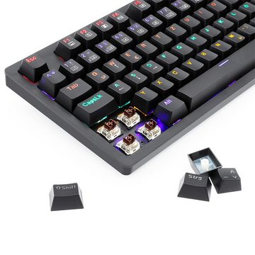 Redragon Redragon S113-KN Tastatur- und Maus-Set, mechanische Regenbogen-Tastatur, QWERTZ-Layout und RGB-Gaming-Maus