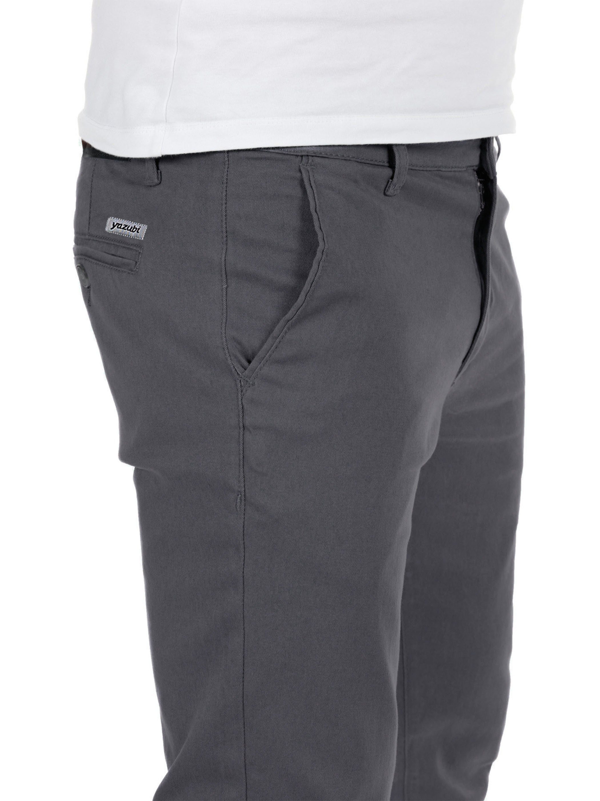 Yazubi Chinohose Herren Dustin Grau Optik (Magnet Chino vorgewaschener in 4R193901)