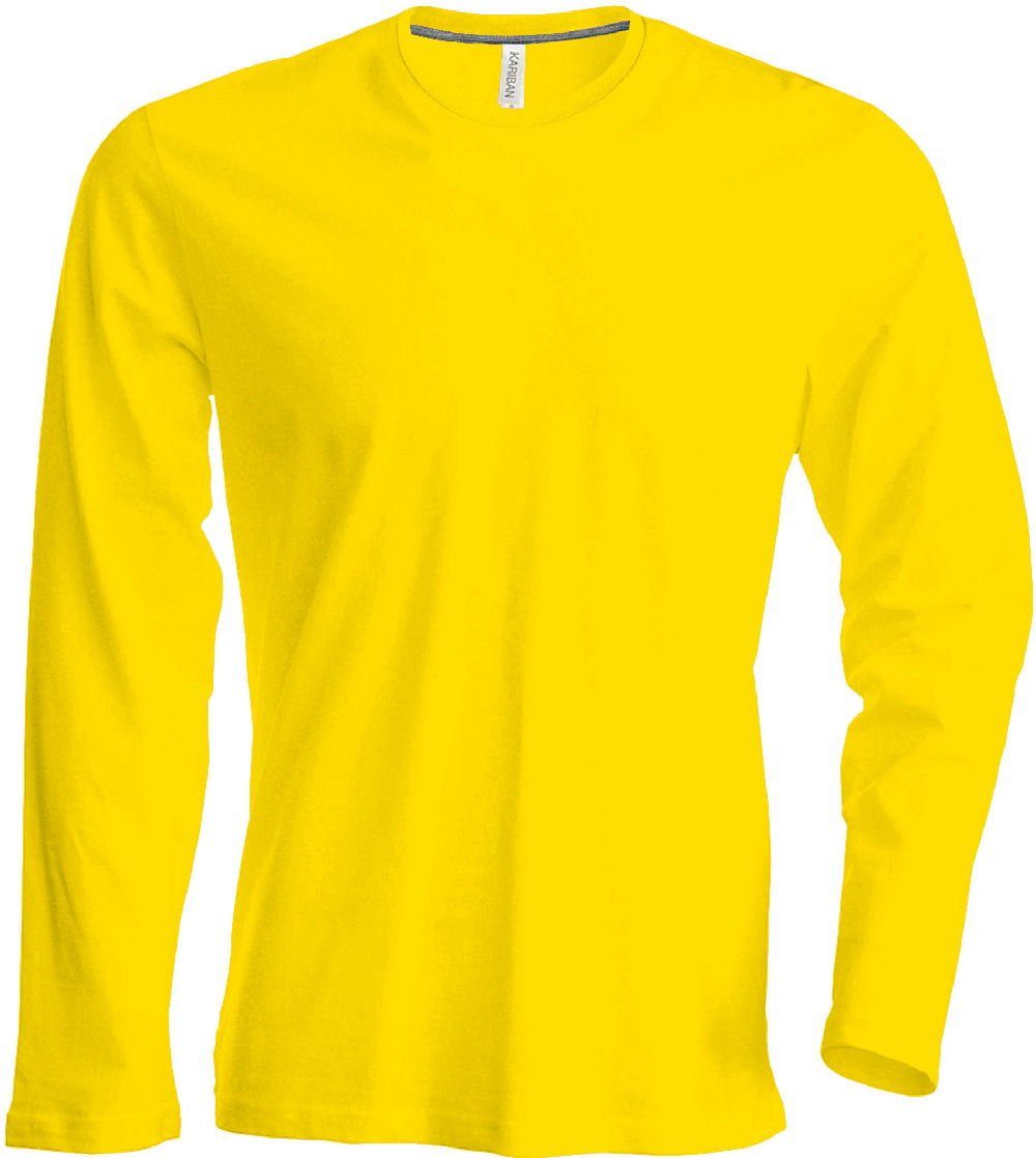 Kariban langarm T-Shirt K359 Kariban enzymgewaschen Herren yellow Rundhalsshirt