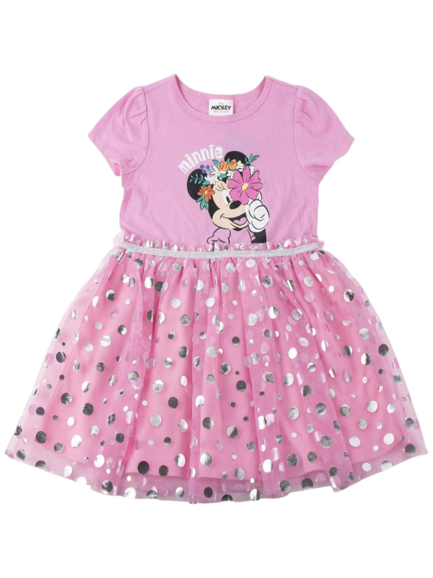 Cerdá Sommerkleid Disney Minnie Mouse Mädchen Jerseykleid mit Tüll Gr. 98 - 116 cm