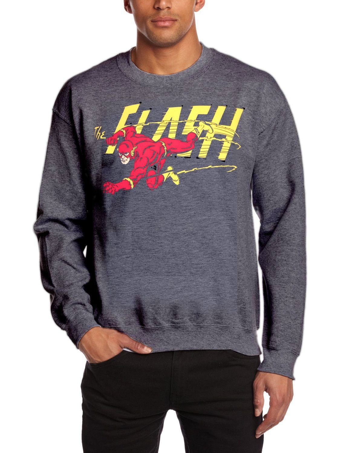 Flash Sweatshirt FLASH Sweatshirt DC Comics der Blitz Jugendliche + Erwachsene Sweater Pullover Pulli Gr. S M L XL XXL