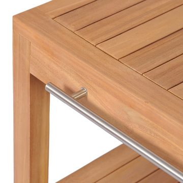 vidaXL Waschbeckenunterschrank Waschtisch Massivholz Teak mit Waschbecken Marmor Schwarz (1-St)