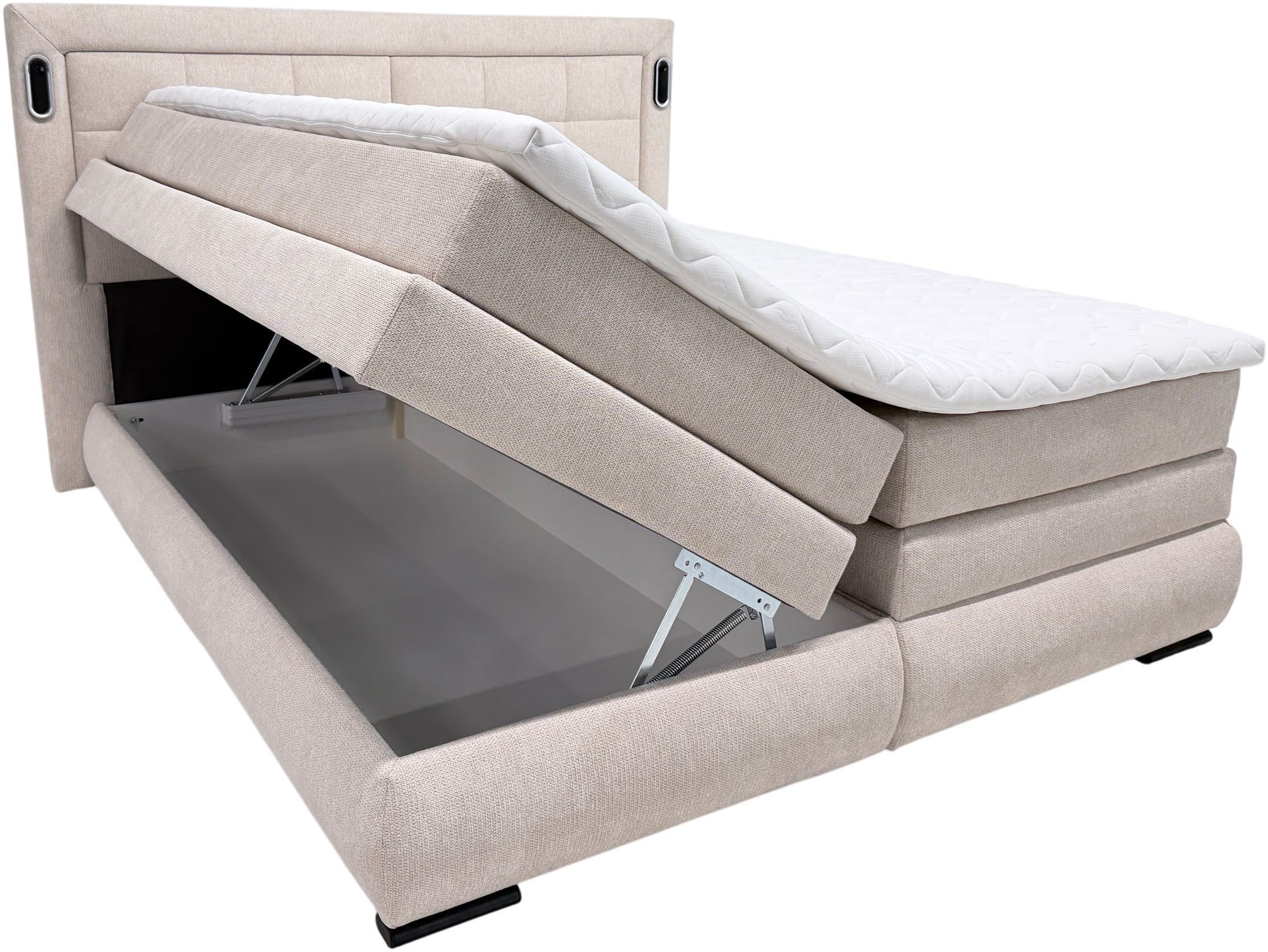OTTO home Boxspringbett MIVVA, in H3, H4 oder Hmix H3/H4, wahlweise mit oder ohne LED-Leuchten