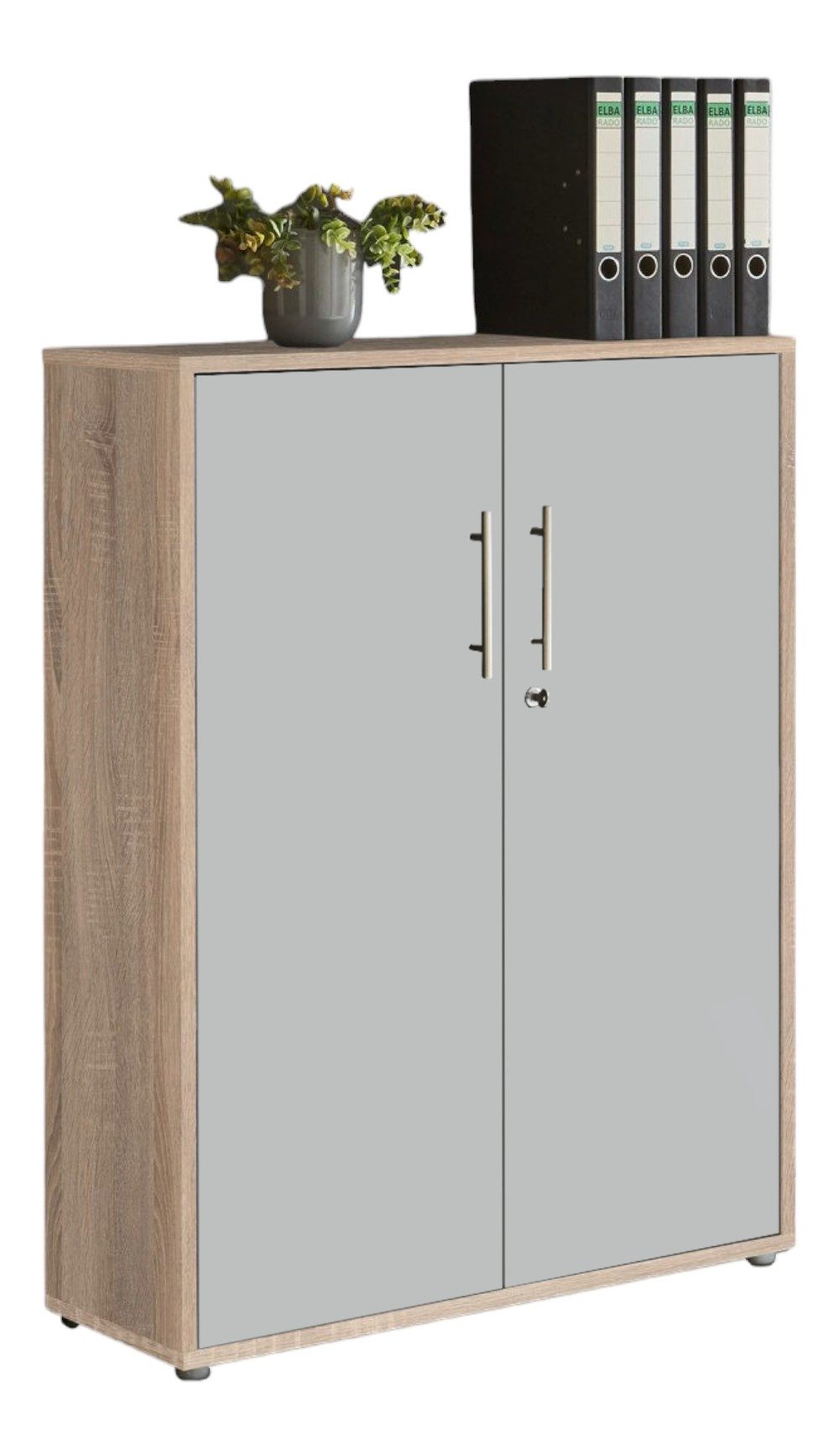 BMG Möbel Aktenschrank Office Edition (ideal für Aktenordner) 3 OH, abschließbar, Hochglanz lackiert oder matt