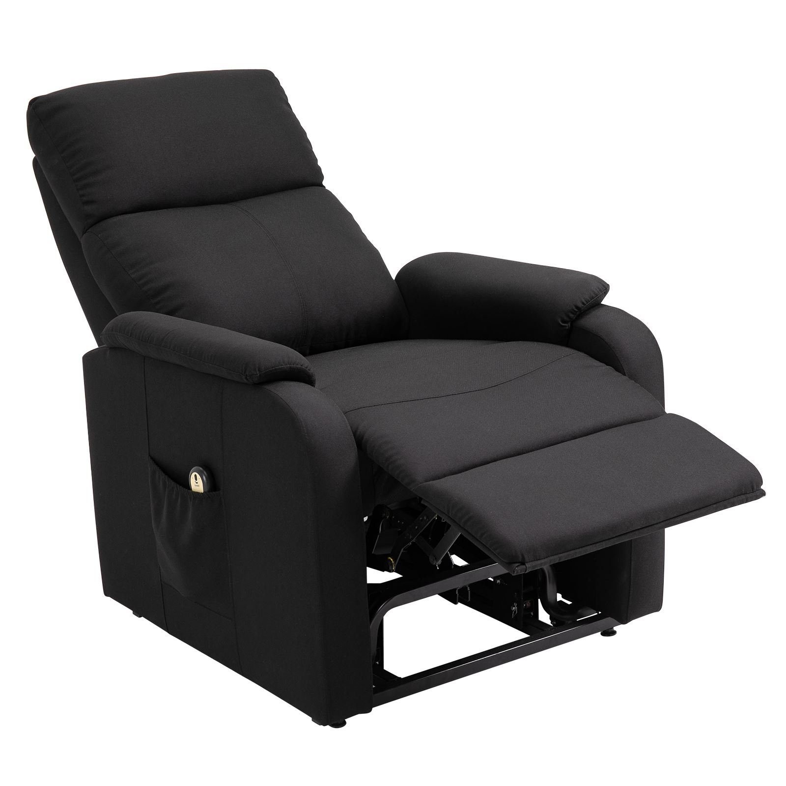 CARO-Möbel schwarz mit Ruhe elektrisc TV-Sessel Aufstehfunktion TV Relaxsessel Fernsehsessel Sessel RETIRE,