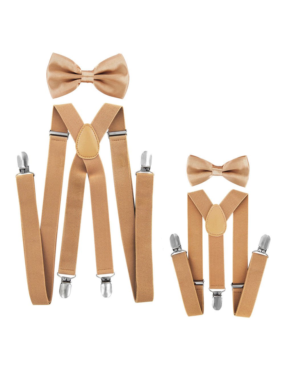 axy Hosenträger Papa und Sohn Hosenträger mit Fliege Set (Partnerlook für Herren und Kinder 1-6 Jahren, Vater-Sohn Set) Fotoshooting Familien Outfit
