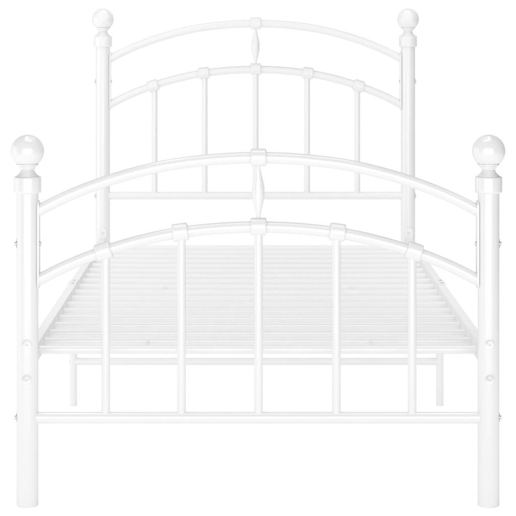 vidaXL Bett Bettgestell Weiß Metall 100x200 günstig online kaufen