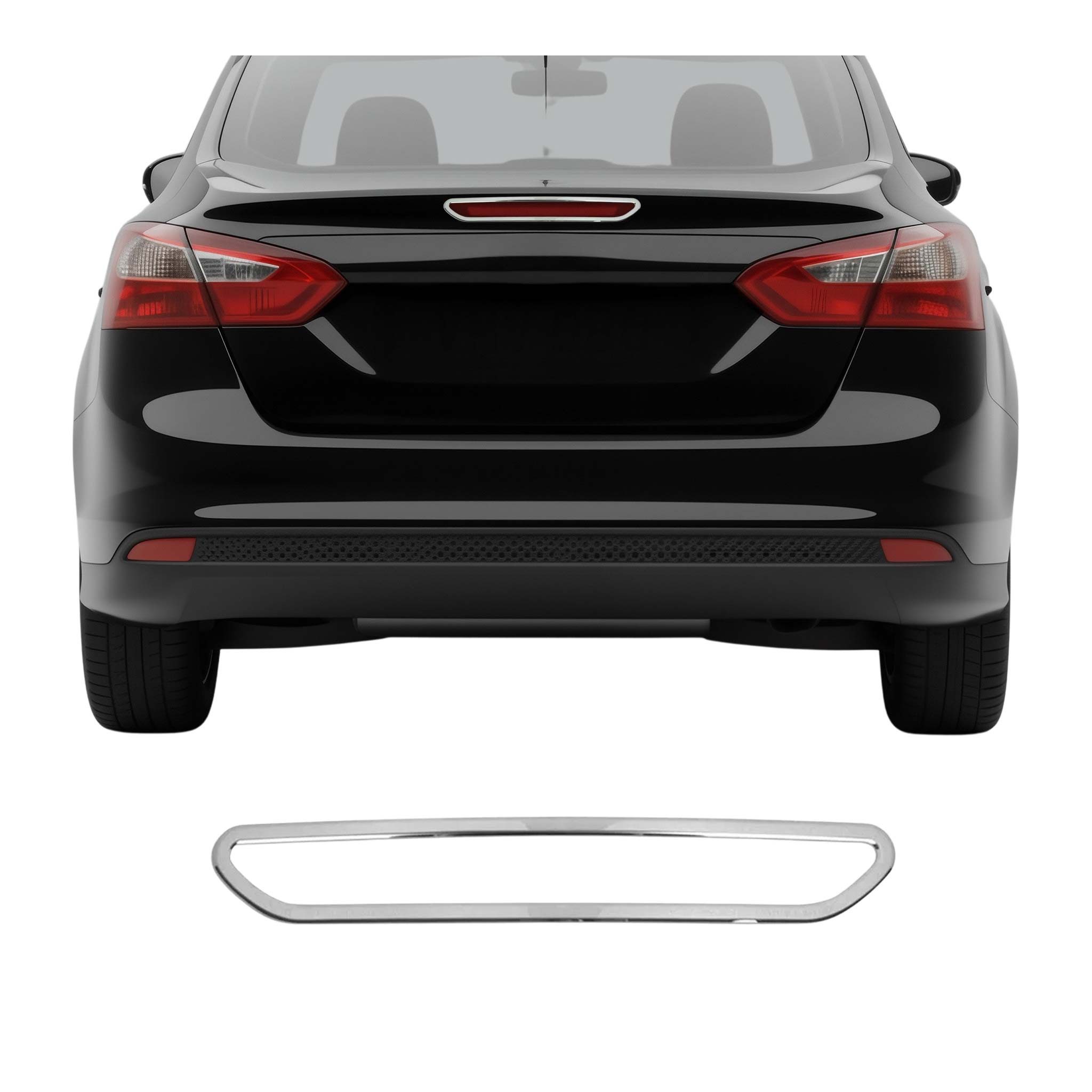 OMAC Zierleisten-Aufkleber Rücklicht Leisten für Ford Focus Limousin 2010-2018 Edelstahl 1tlg, (1tlg), Langlebig,Einfache Reinigung,Einfache Installation,Rostbeständig