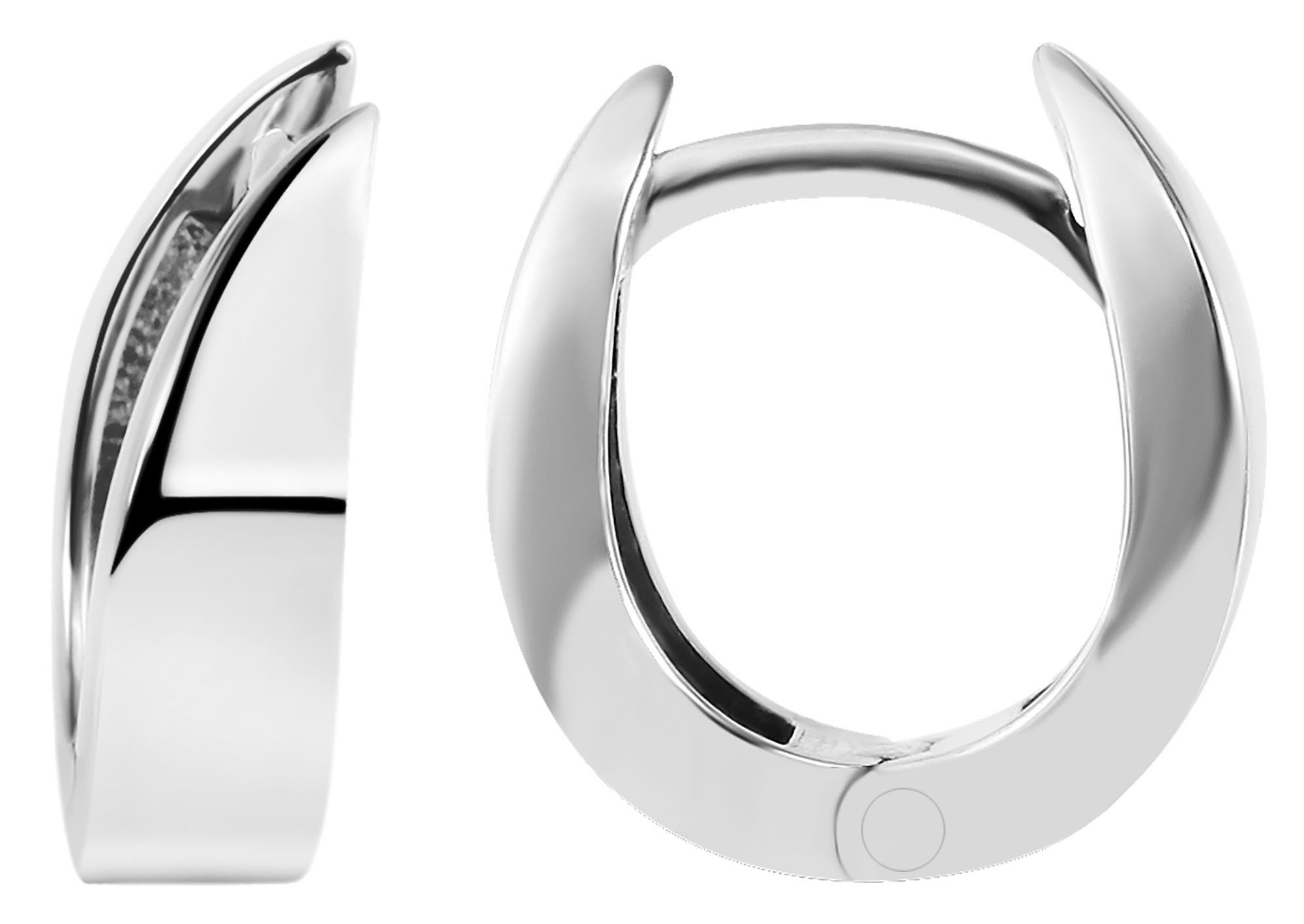 Adelia´s Klappcreolen Ohrringe – Klappcreole aus 925 Silber mit Zirkonia, Zum Verschenken – ideal zum Valentinstag
