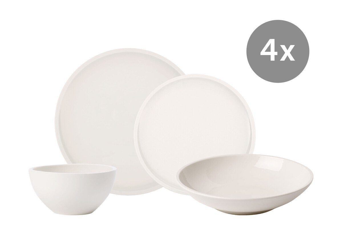 Villeroy & Boch Geschirr-Set Set Artesano Speiseteller, Frühstücksteller, Pasta, Bowl 16-tlg., Premium Porcelain
