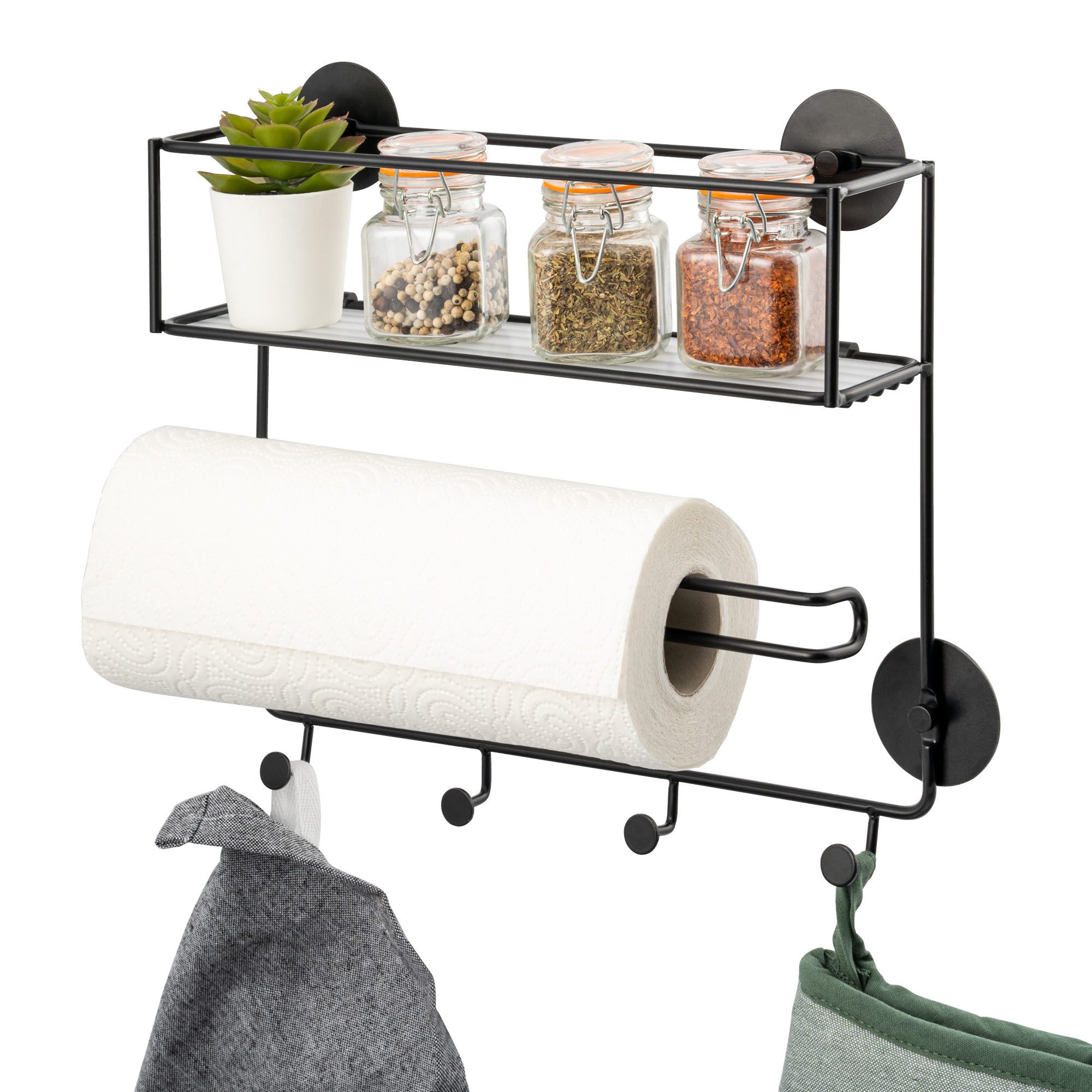 bremermann Küchenregal Küchen-Organizer Ablage, Haken und Rollenhalter, Kle günstig online kaufen