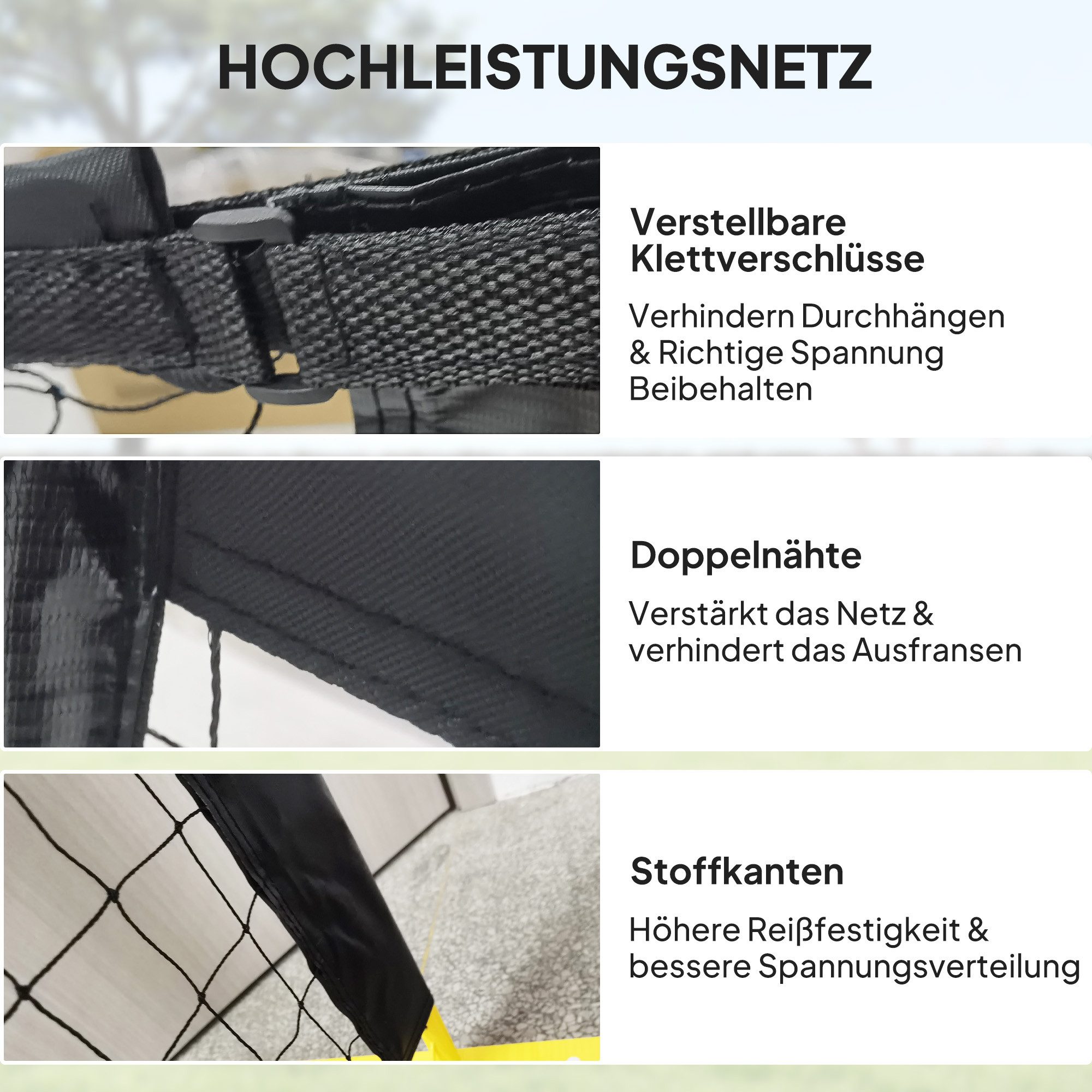 SPORTNOW Pickleballnetz Pickleball-Netzsystem mit Tragetasche (1-St), Metallrahmen für Innen- und Außenbereich