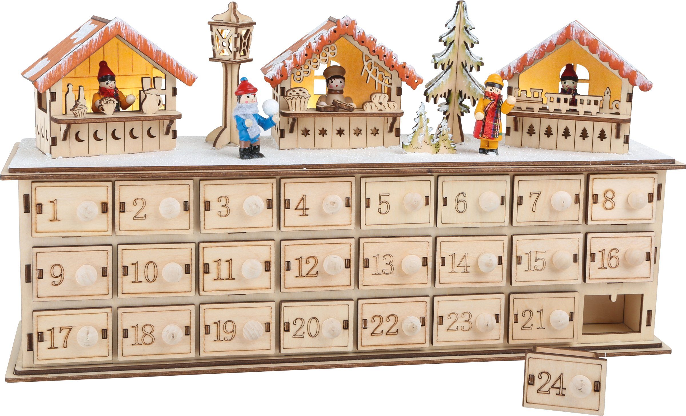 Adventskalender befüllbarer Holz Adventskalender aus Foot Weihnachtsbasar Small