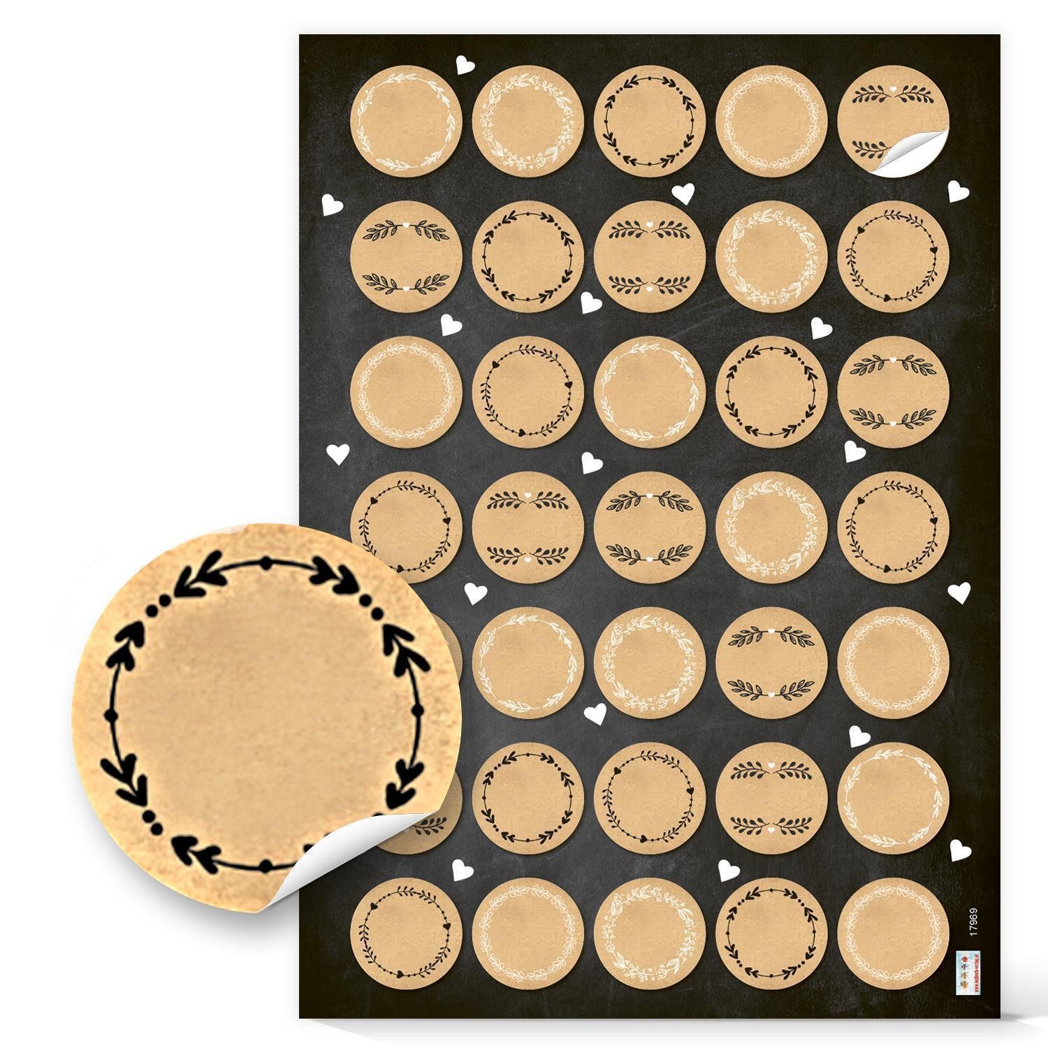 Logbuch-Verlag Aufkleber Aufkleber Set 3 x 35 Sticker - rund 3,2 cm - Schön dass du da bist + – Bild 4 von 4