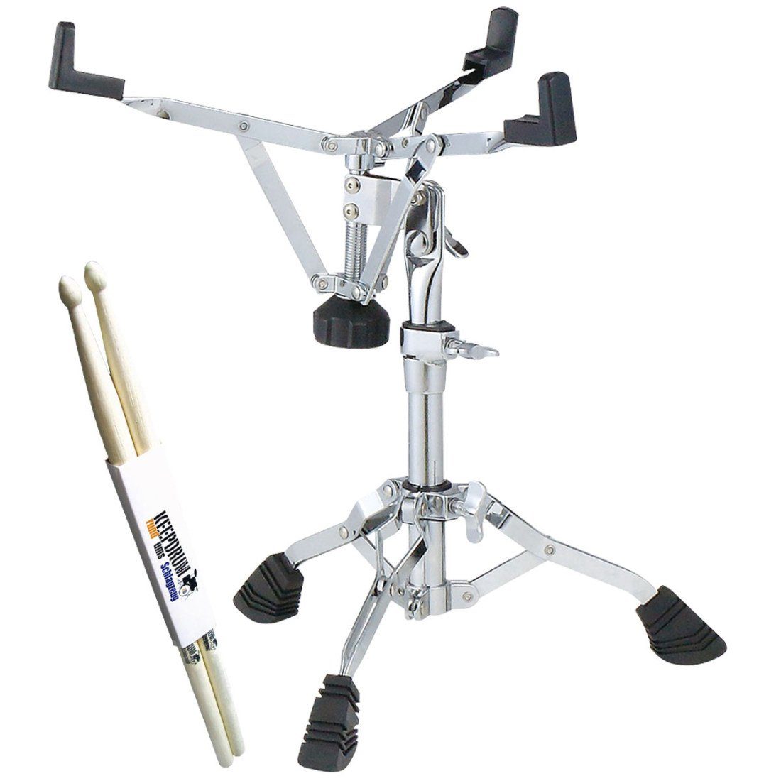 Schlagzeug Tama Snare-Ständer HS40LOWN mit Schlagzeugstöcken