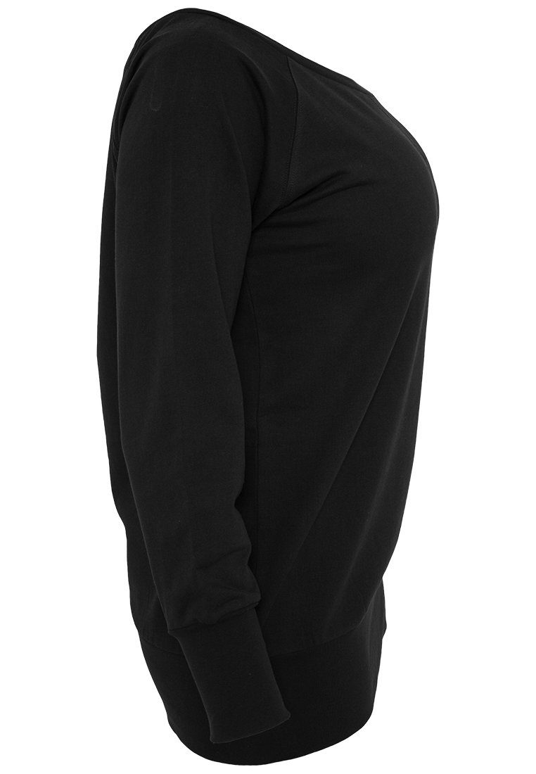 Crewneck (1-tlg) URBAN CLASSICS black Wideneck Ladies Sweater Damen