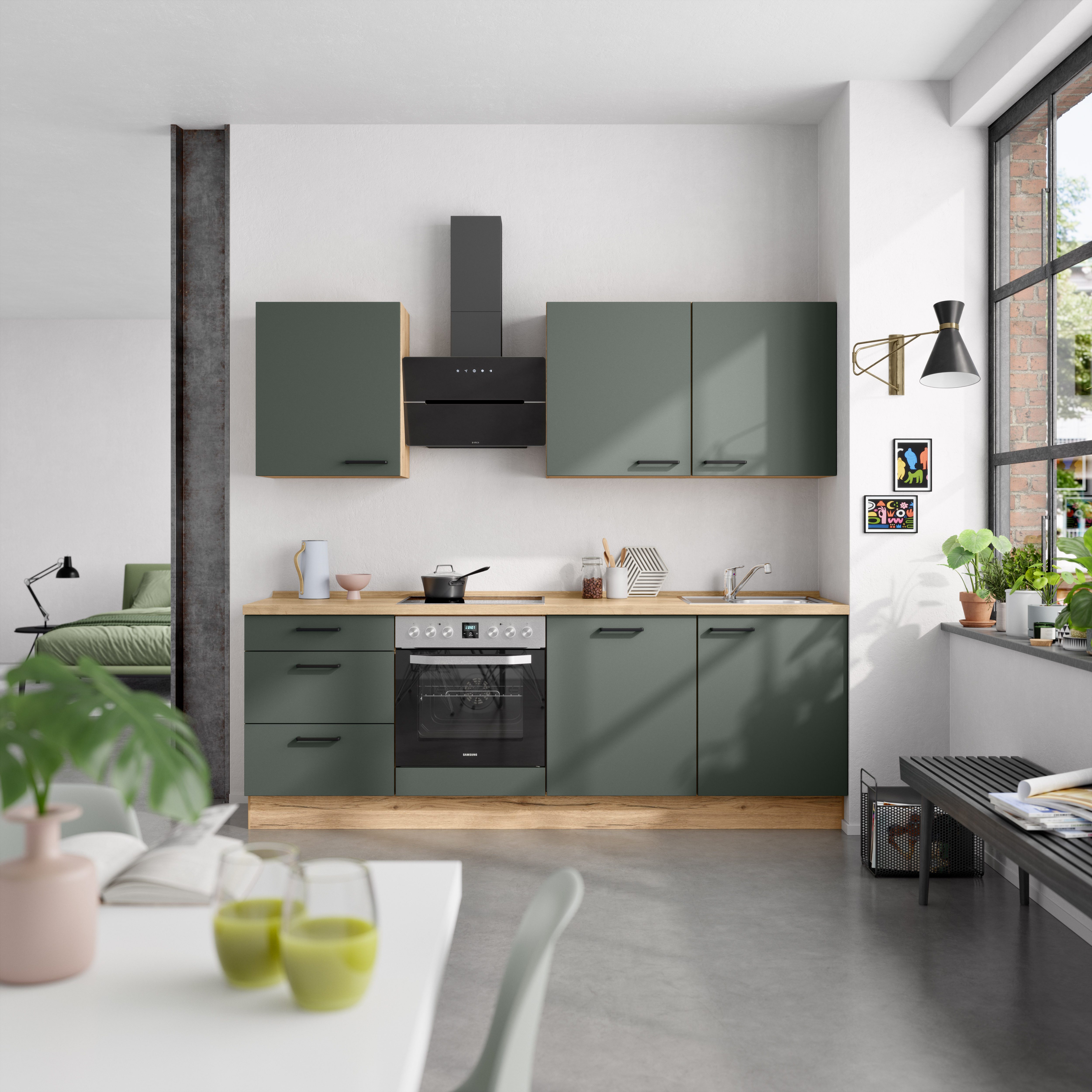 nobilia® Küchenzeile "Easytouch II", NEU: individuell anpassbar mit gratis Profi-Beratung, vormontiert, Breite 240 cm, Ausrichtung wählbar, wahlw. mit E-Geräten