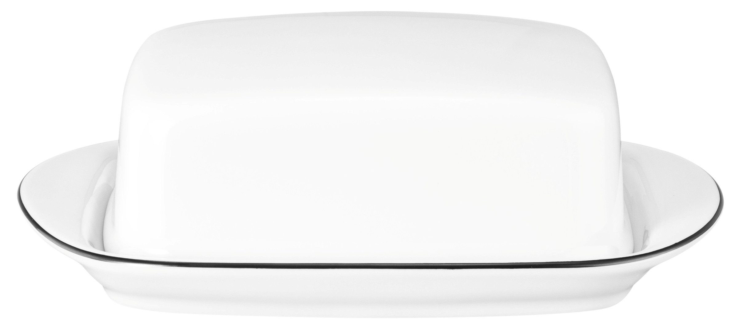 Seltmann Weiden Butterdose Lido Black Line, Porzellan, (1-tlg), 250 g Dose für Butter
