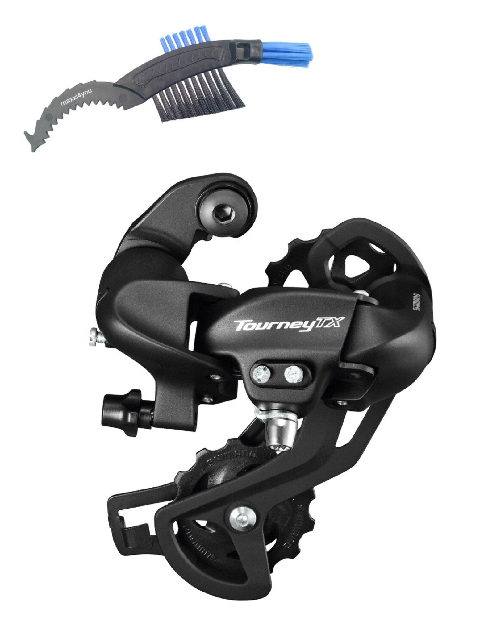 maxxi4you Schaltwerk Shimano Tourney TX RD-TX800 Schaltwerk 7/8-fach Schwarz inkl. KB
