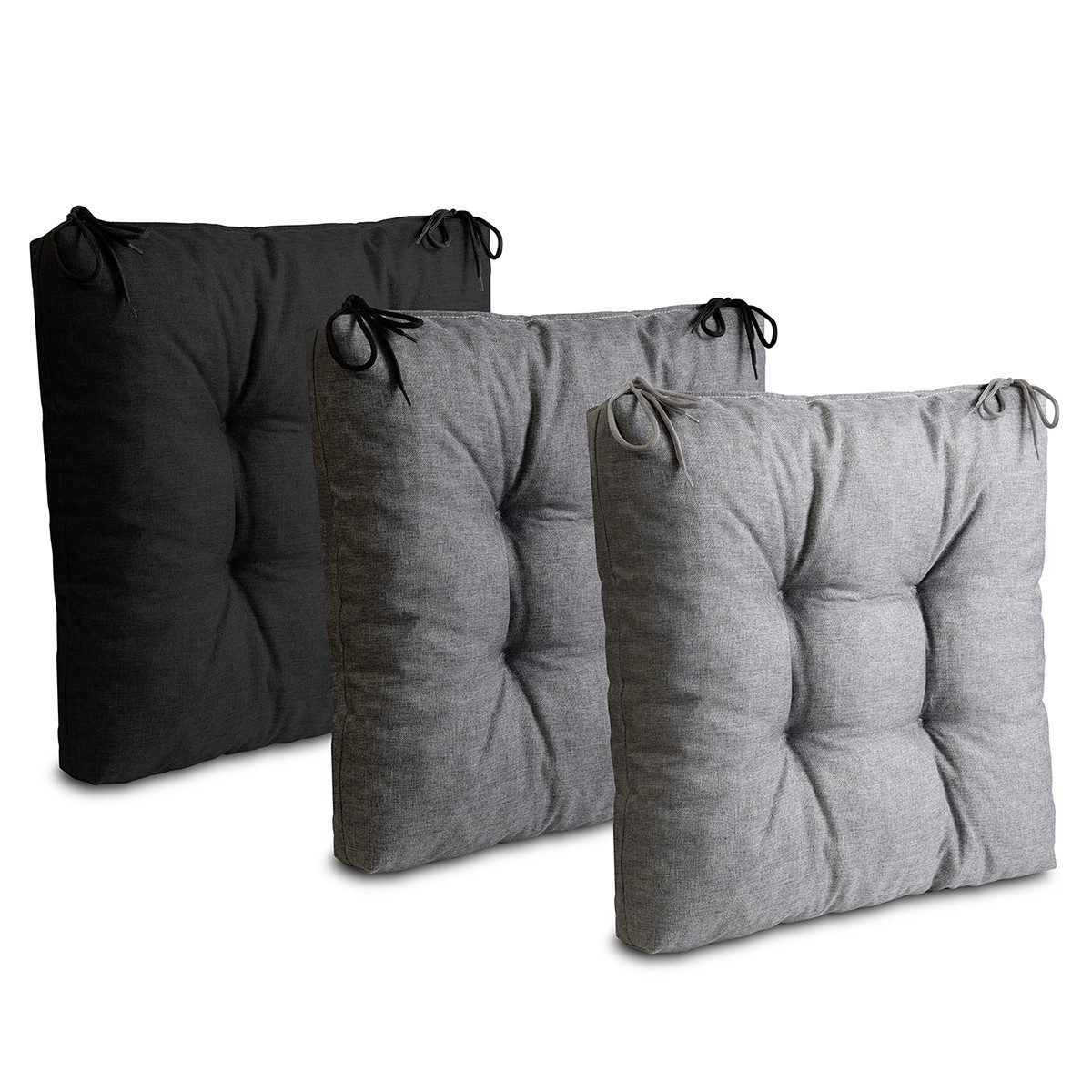 KingMatratzen Подушка для стула 1 - 8 Stück Подушки 40x40cm Grau Wasserdichtes Подушка для стула