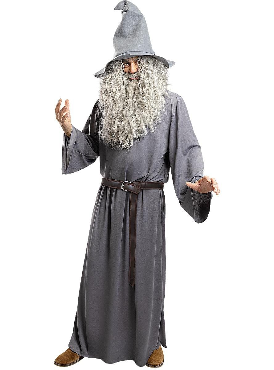 Funidelia Zauberer-Kostüm Der Herr der Ringe Gandalf Faschingskostüm Herren, Authentisches Kostüm des Zauberers Gandalf dem Grauen